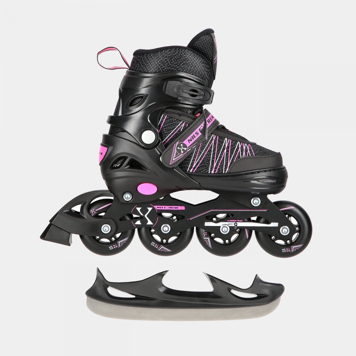 Rolki 2w1 Nils Extreme NH11912 (black/pink)