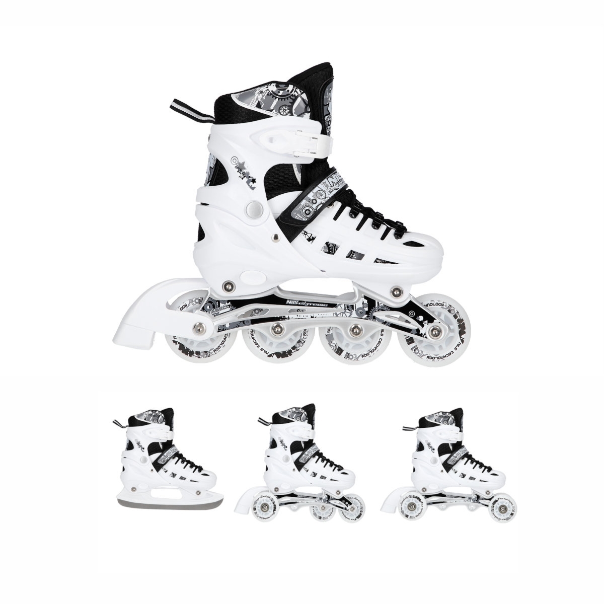 Rolki 4w1 Nils Extreme NH10905 (white/black)