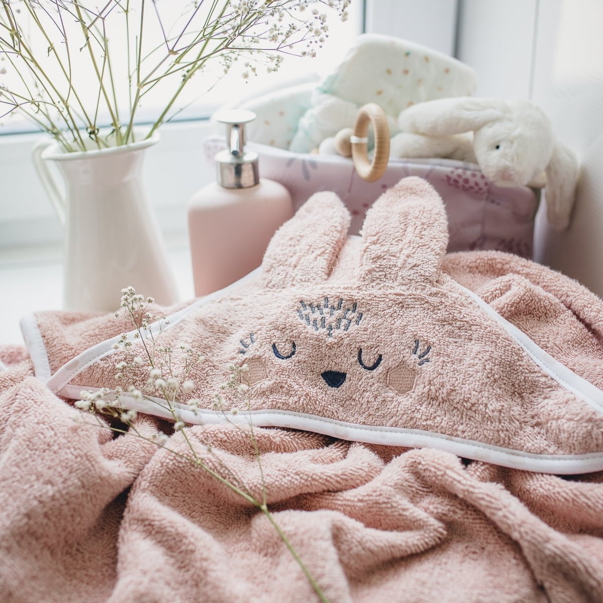 Ręcznik Królik Mały Forest Friends pudrowy róż