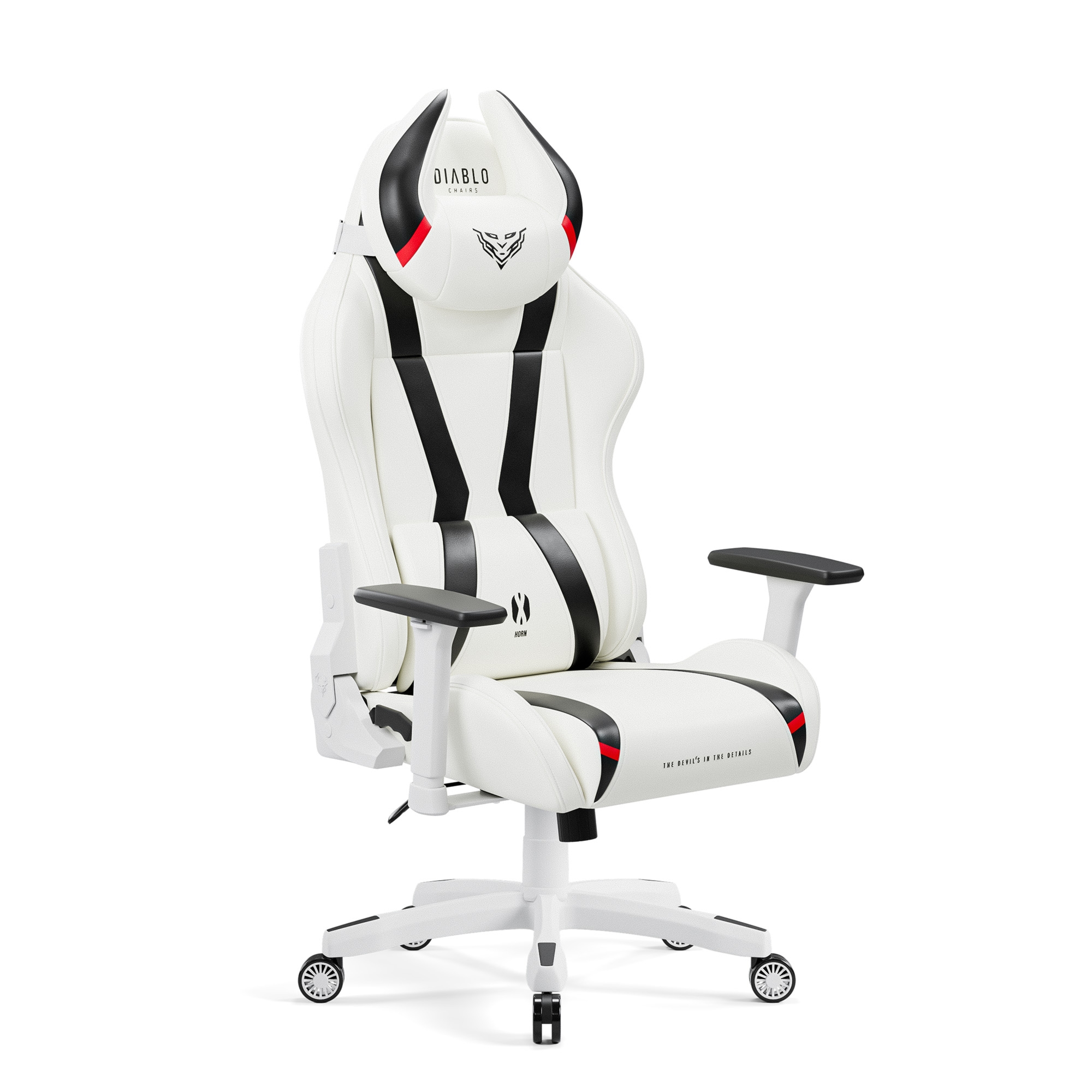 Fotel gamingowy Diablo X-Horn 2.0 Normal Size, biało-czarny