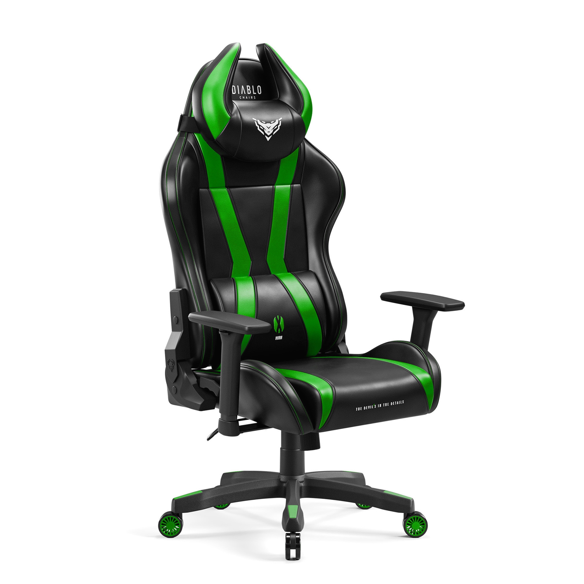Fotel gamingowy Diablo X-Horn 2.0 Normal Size, czarno-zielony
