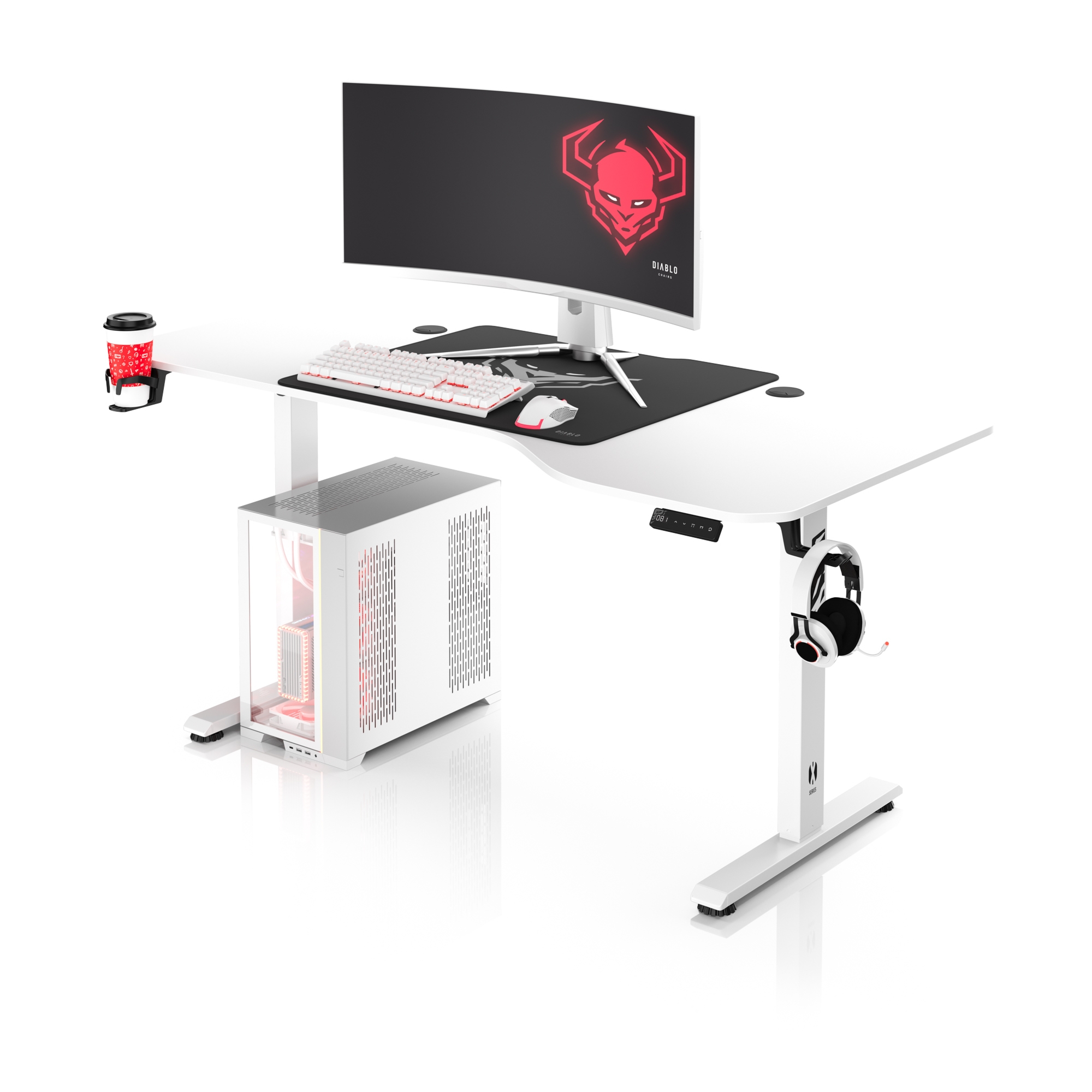 Biurko z regulacją wysokości DIABLO X-TENSIO 1600 białe