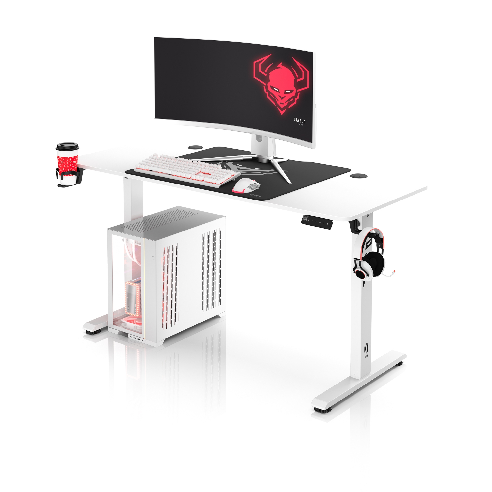 Biurko z regulacją wysokości DIABLO X-TENSIO 1400 białe