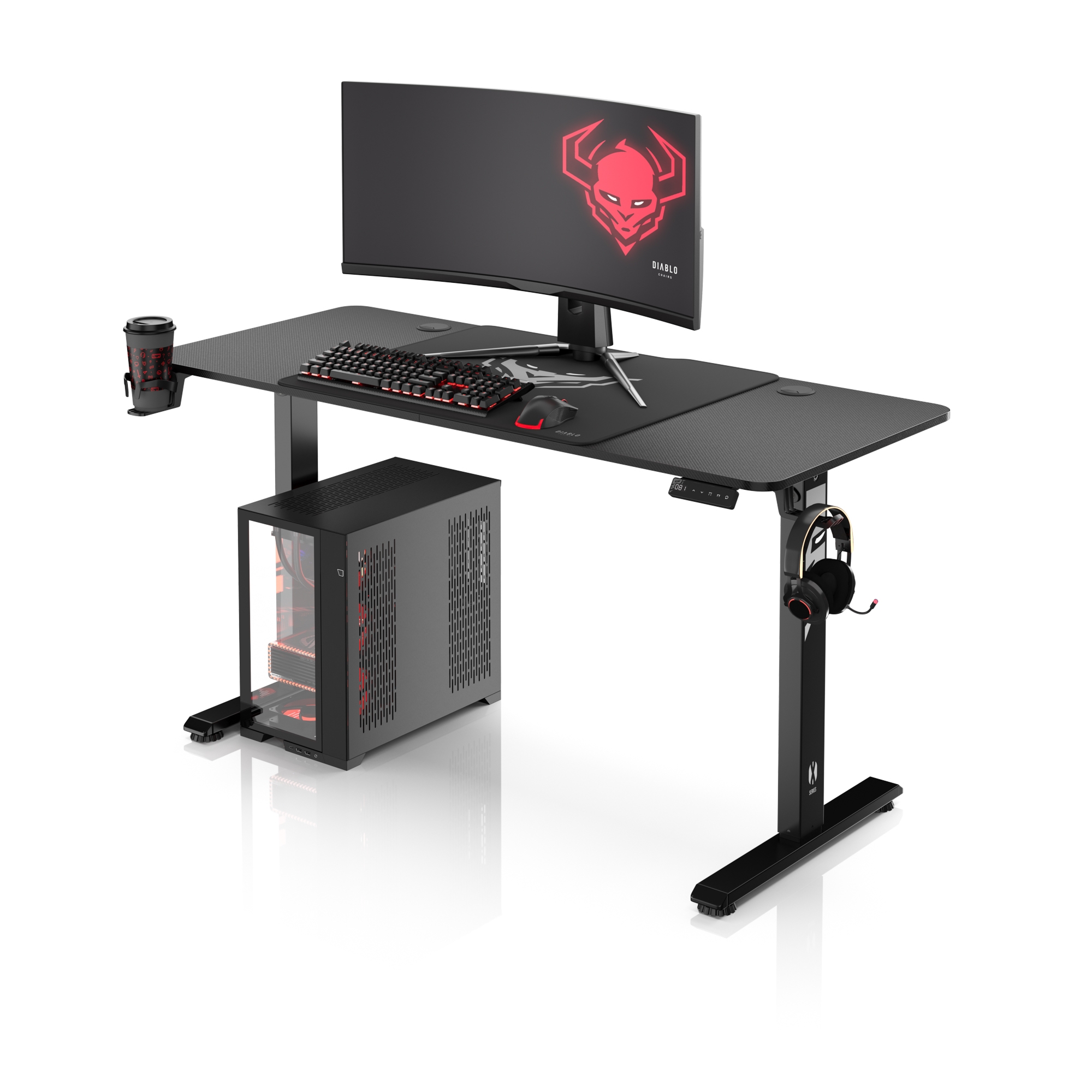 Biurko z regulacją wysokości Diablo X-TENSIO 1400 czarne