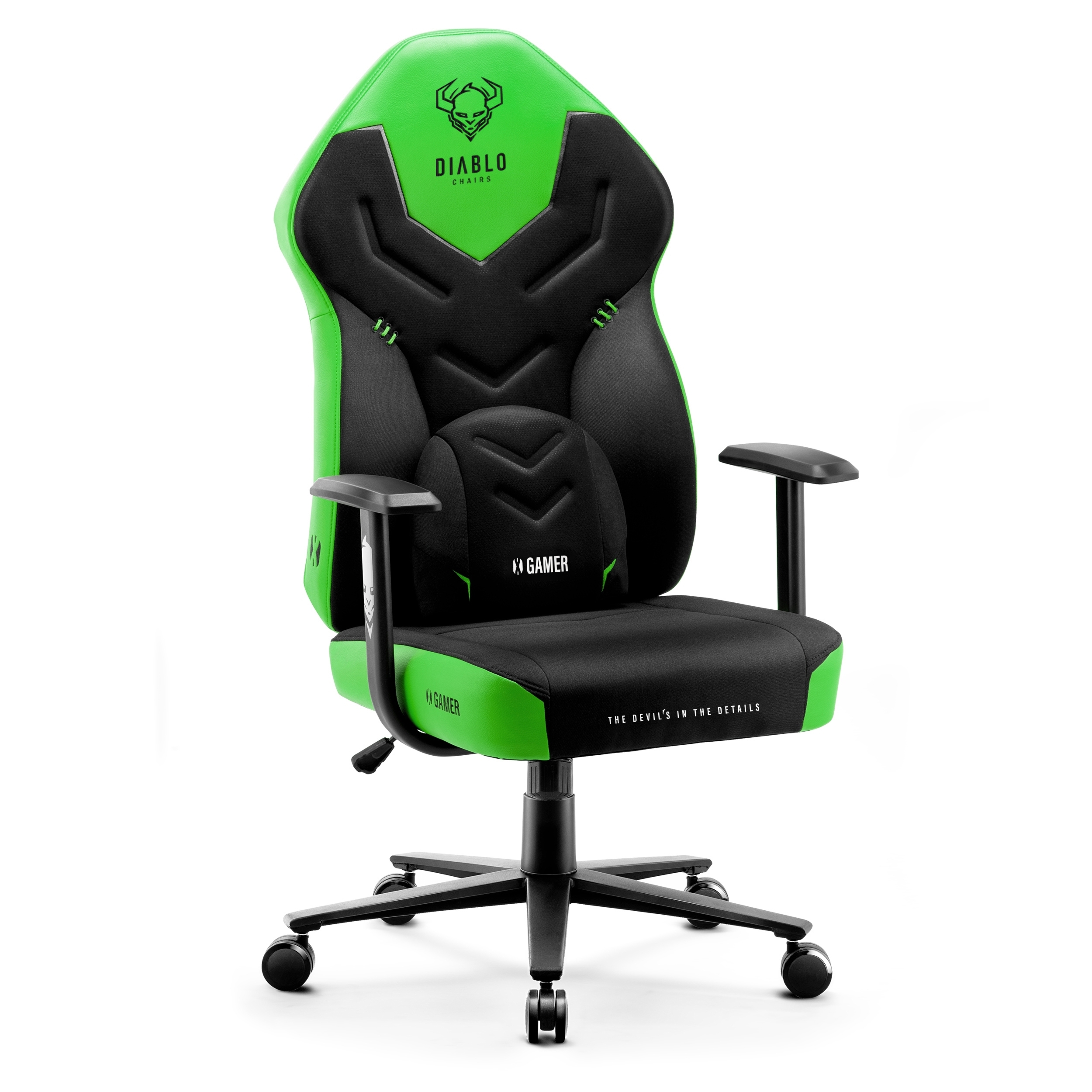 Fotel gamingowy Diablo X-Gamer 2.0 Normal Size, Green Emerald