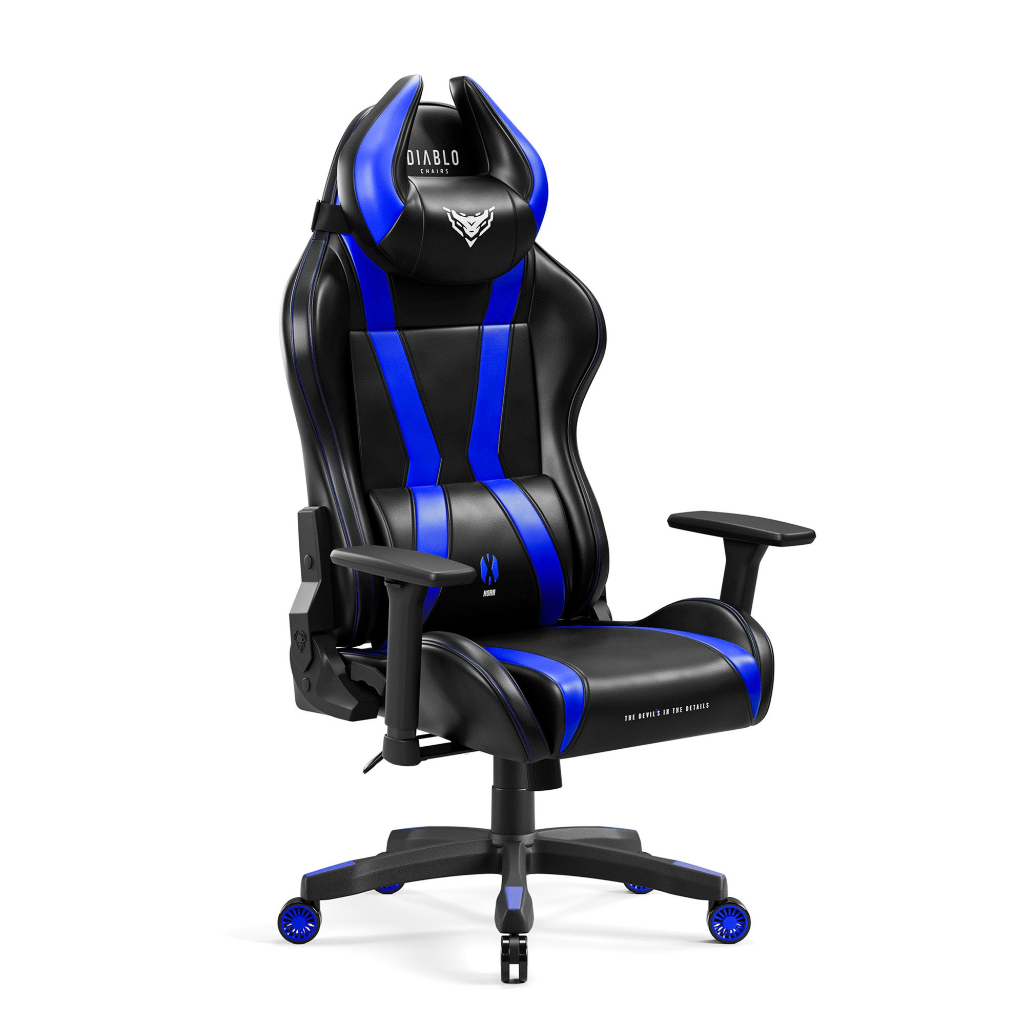 Fotel gamingowy Diablo X-Horn 2.0 Normal Size, czarno-niebieski