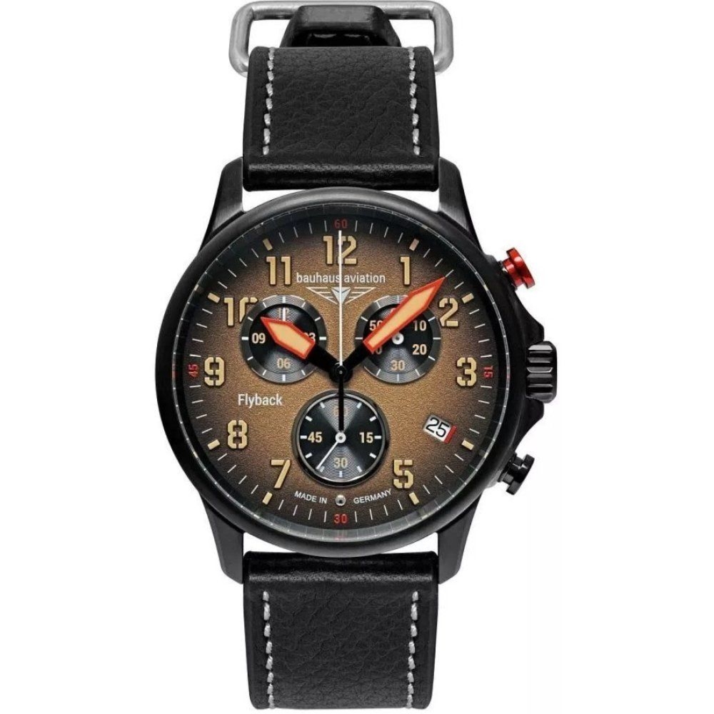 Bauhaus Aviation 2888-5 Zegarek męski chronograf brązowa tarcza 42 mm
