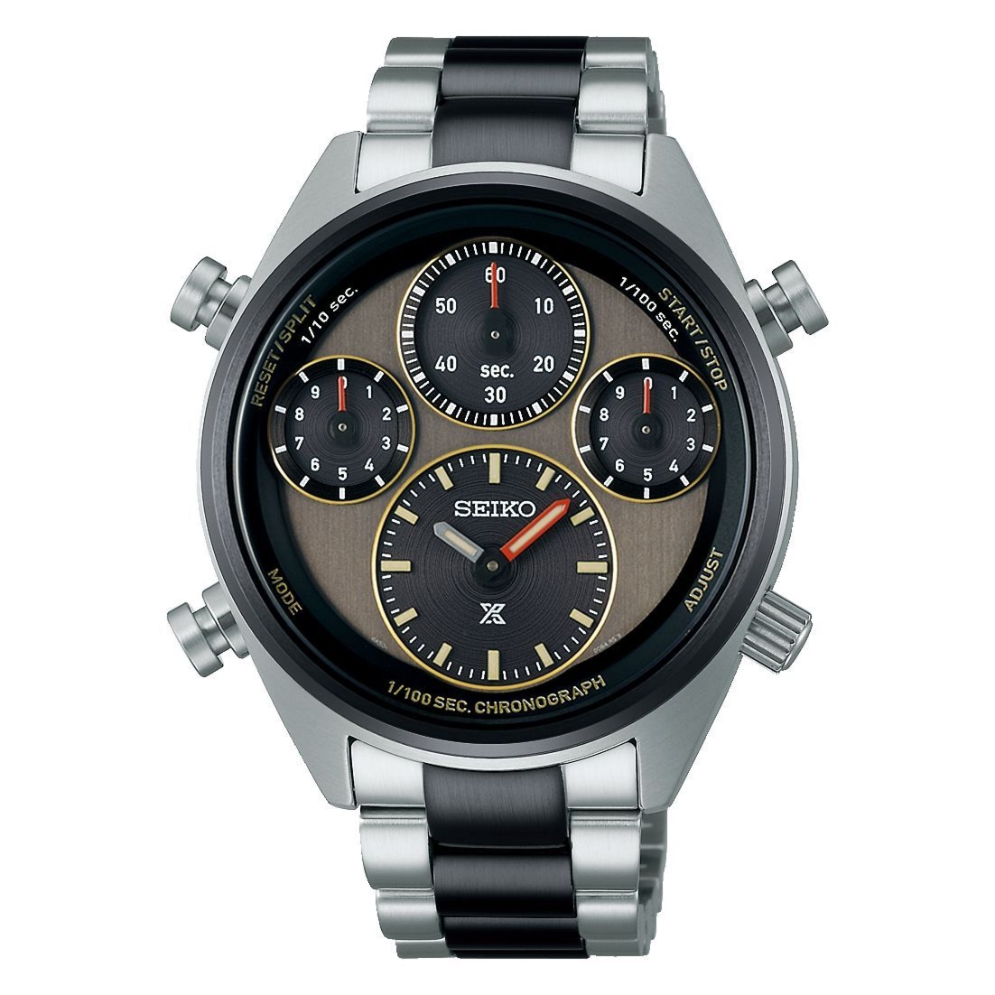 Seiko SFJ005P1 zegarek męski szary 42 mm