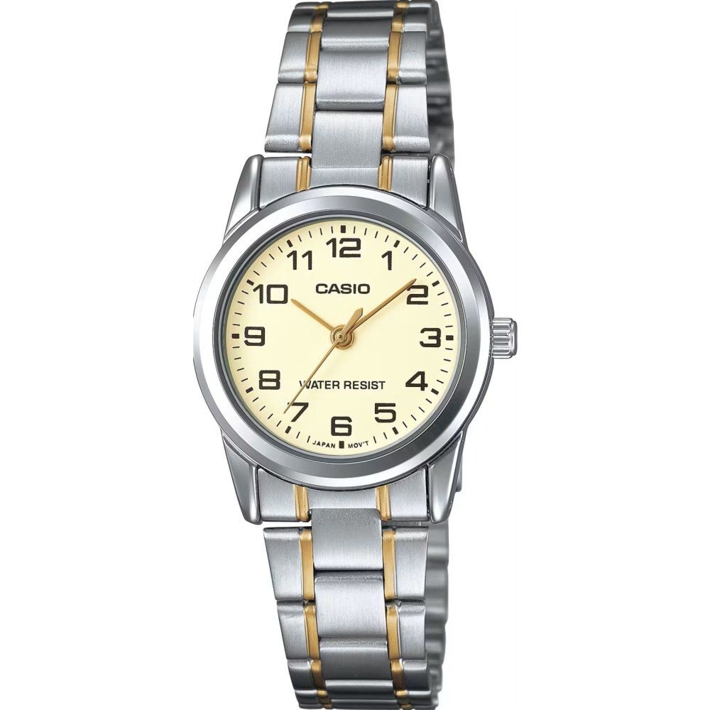 Casio Timeless LTP-V001SG-9BUDF Zegarek damski kremowa tarcza 25 mm