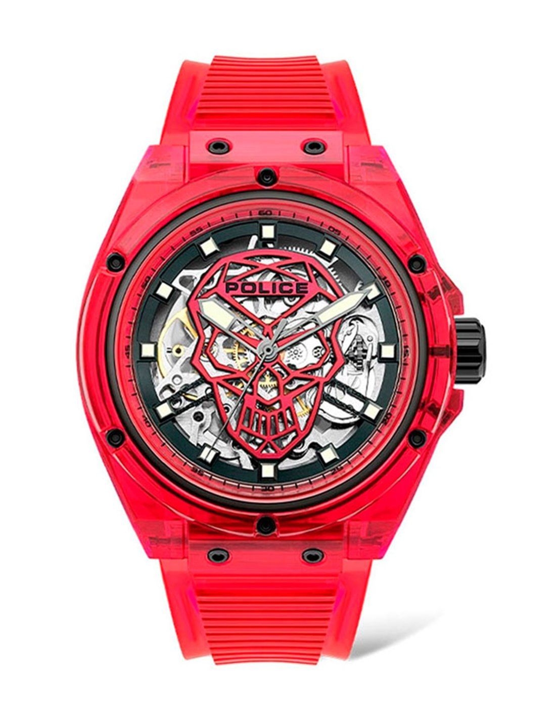 Police PL15924JPR16P zegarek męski czerwony 44 mm