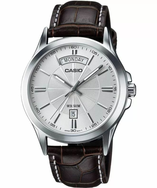 Casio Collection MTP-1381L-7AVDF Zegarek męski srebrna tarcza 40 mm