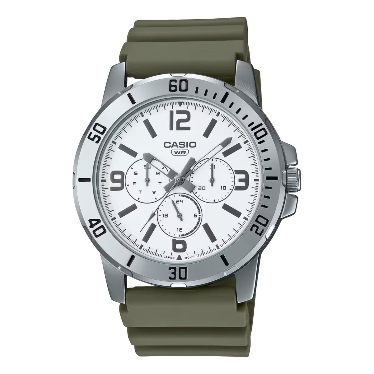 Casio MTPVD3003BUDF zegarek męski szary 49 mm