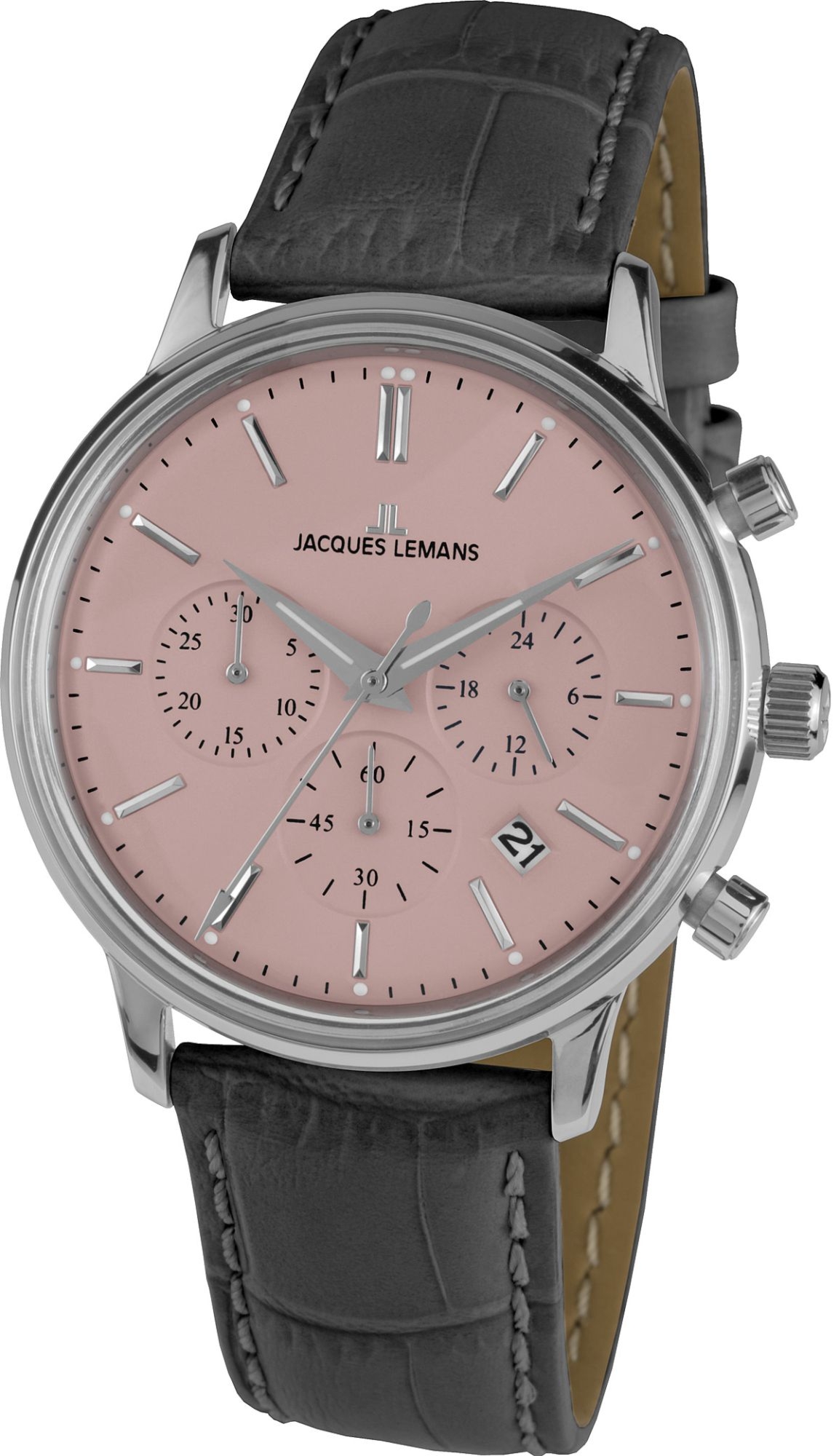 JACQUES LEMANS 1-209F zegarek męski srebrny 39 mm