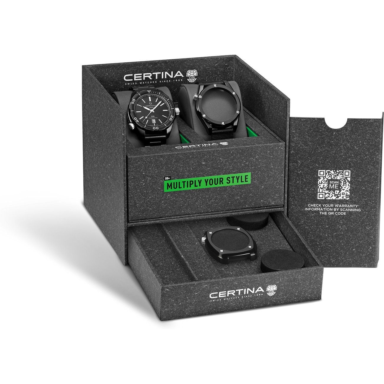 Certina C041407390510 zegarek męski czarny 43 mm