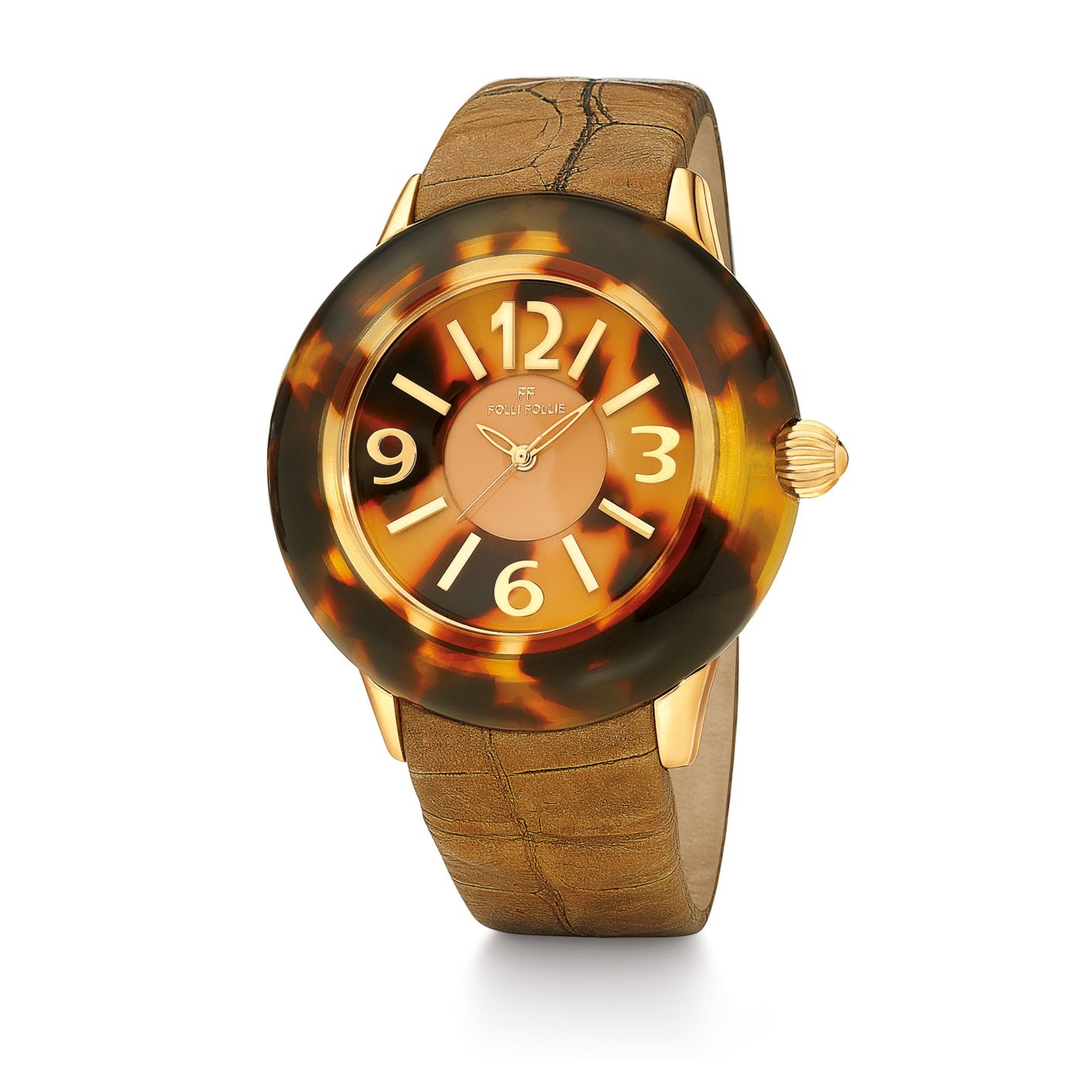 FOLLI FOLLIE WF8G034SSB zegarek damski brązowy 45 mm