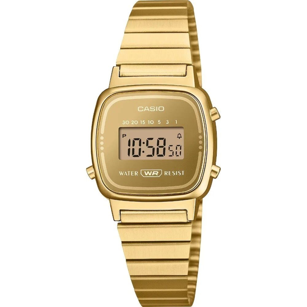 Casio Vintage LA670WEGS-9A Zegarek damski cyfrowy złoty retro