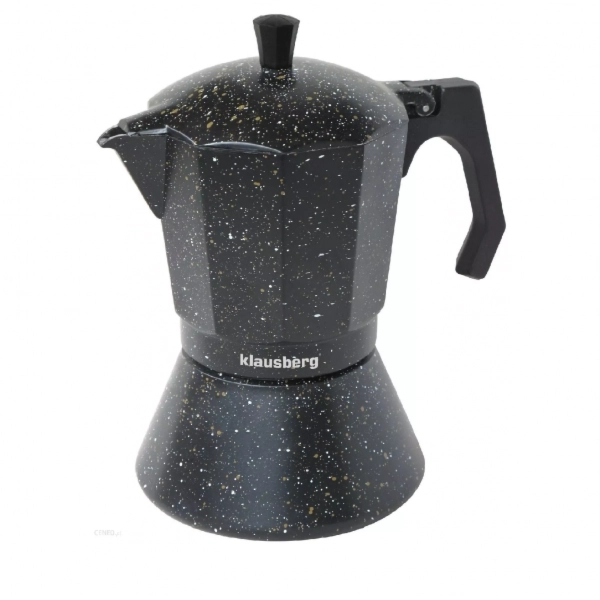 Klausberg Kawiarka aluminiowa na indukcję pojemność 9 tz / 450 ml kolor czarny marmurek