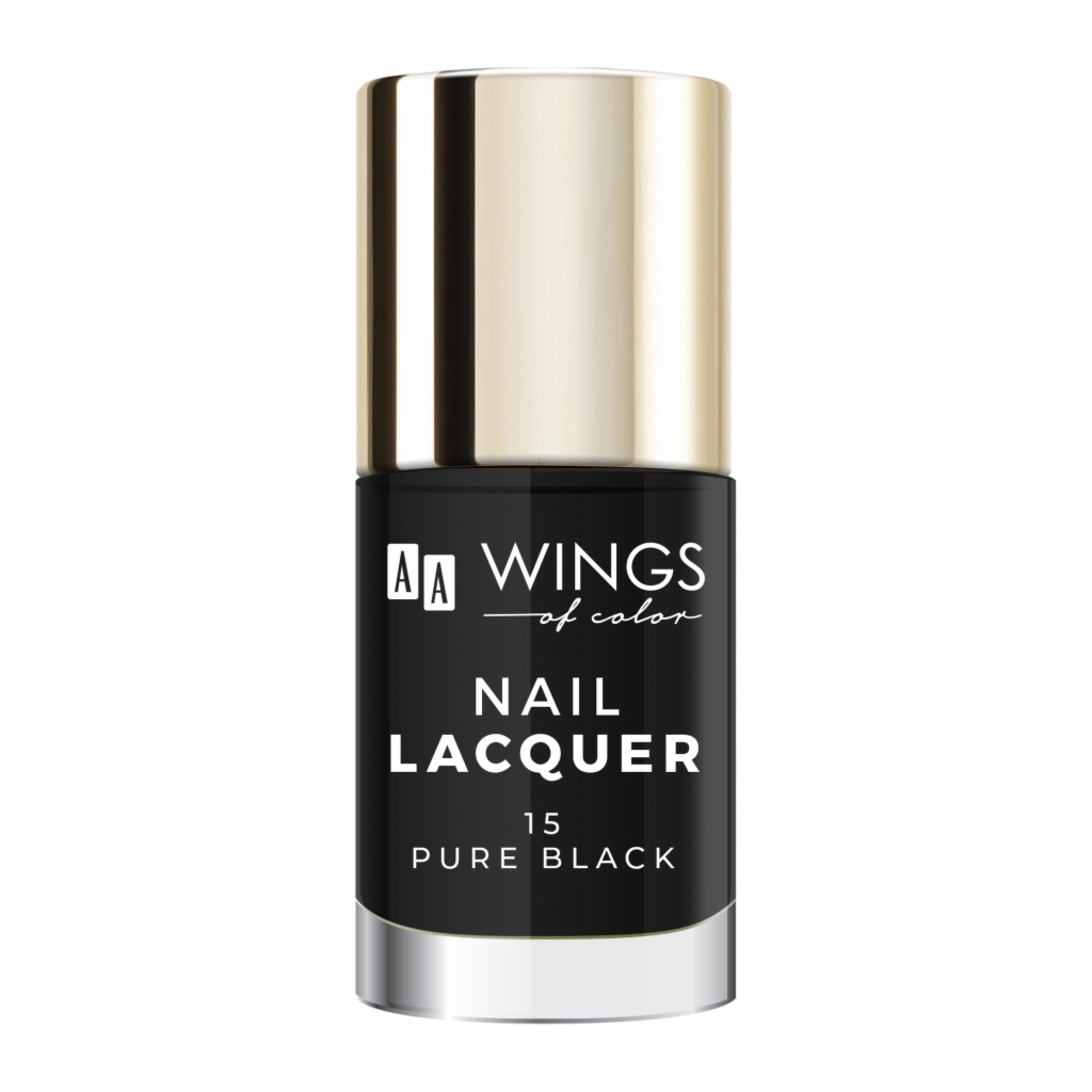 Oceanic AA WINGS OF COLOR Nail Lacquer Lakier do paznokci 15 Pure Black