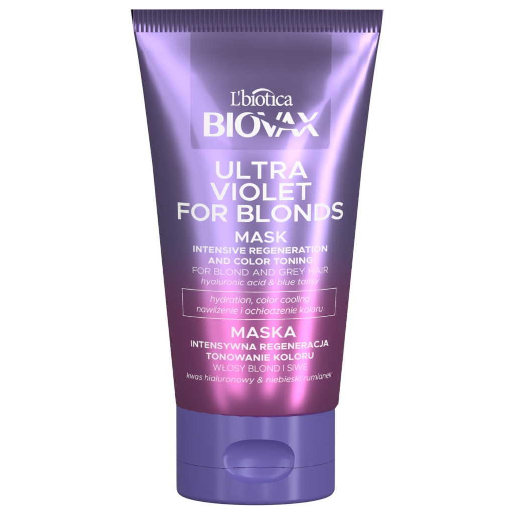 Oceanic BIOVAX Ultra Violet Intensywnie regenerująca maseczka tonująca do włosów blond i siwych