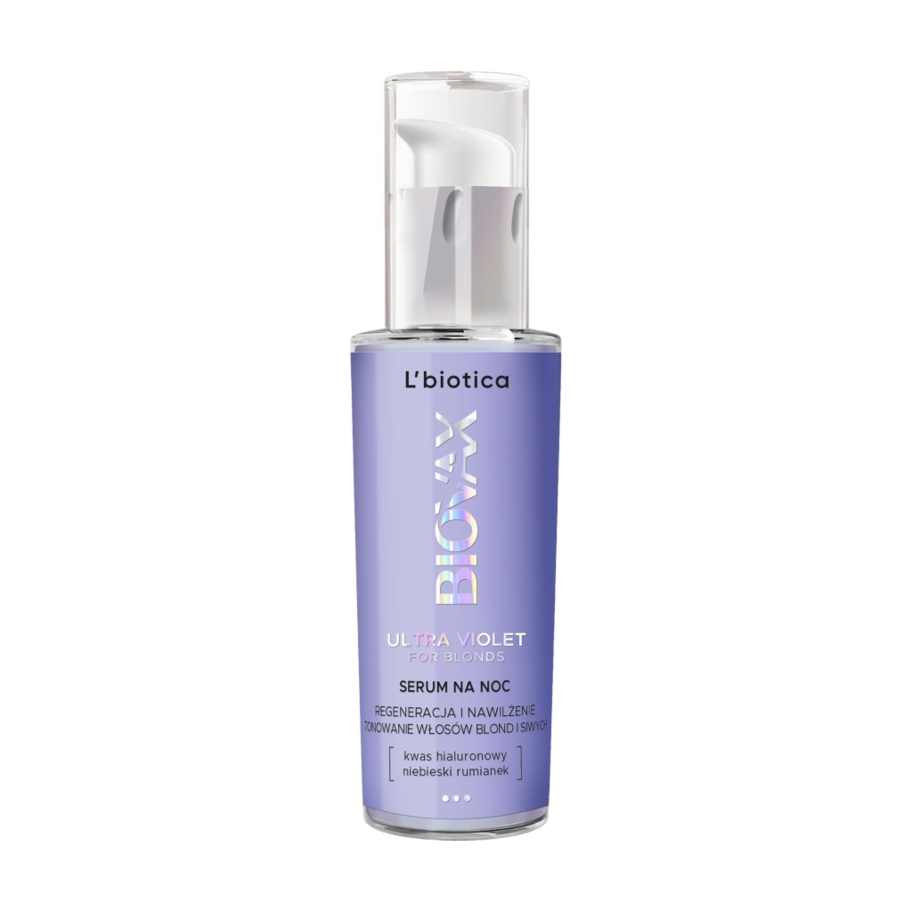 Oceanic BIOVAX Ultra Violet Intensywnie nawilżające serum tonujące na noc do włosów blond i siwych