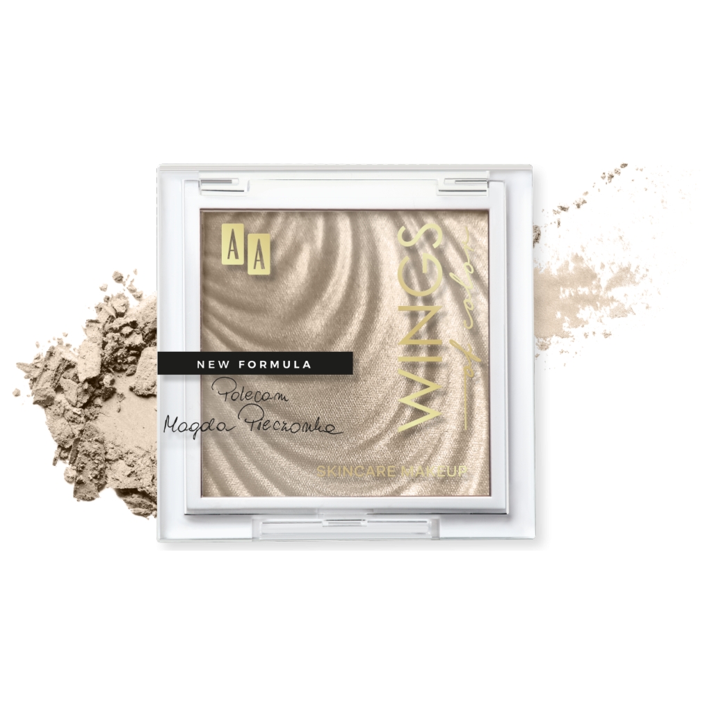 Oceanic AA WINGS OF COLOR Glass Highlighter Wielofunkcyjny rozświetlacz z efektem tafli 01 Champagne Glow