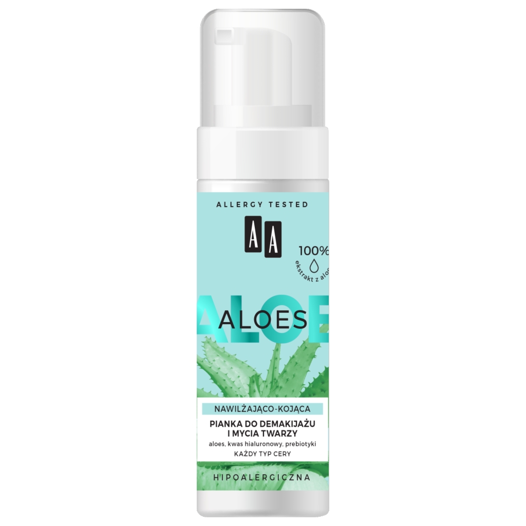 Oceanic AA ALOES 100% aloe vera extract Pianka do demakijażu i mycia twarzy nawilżająco - kojąca