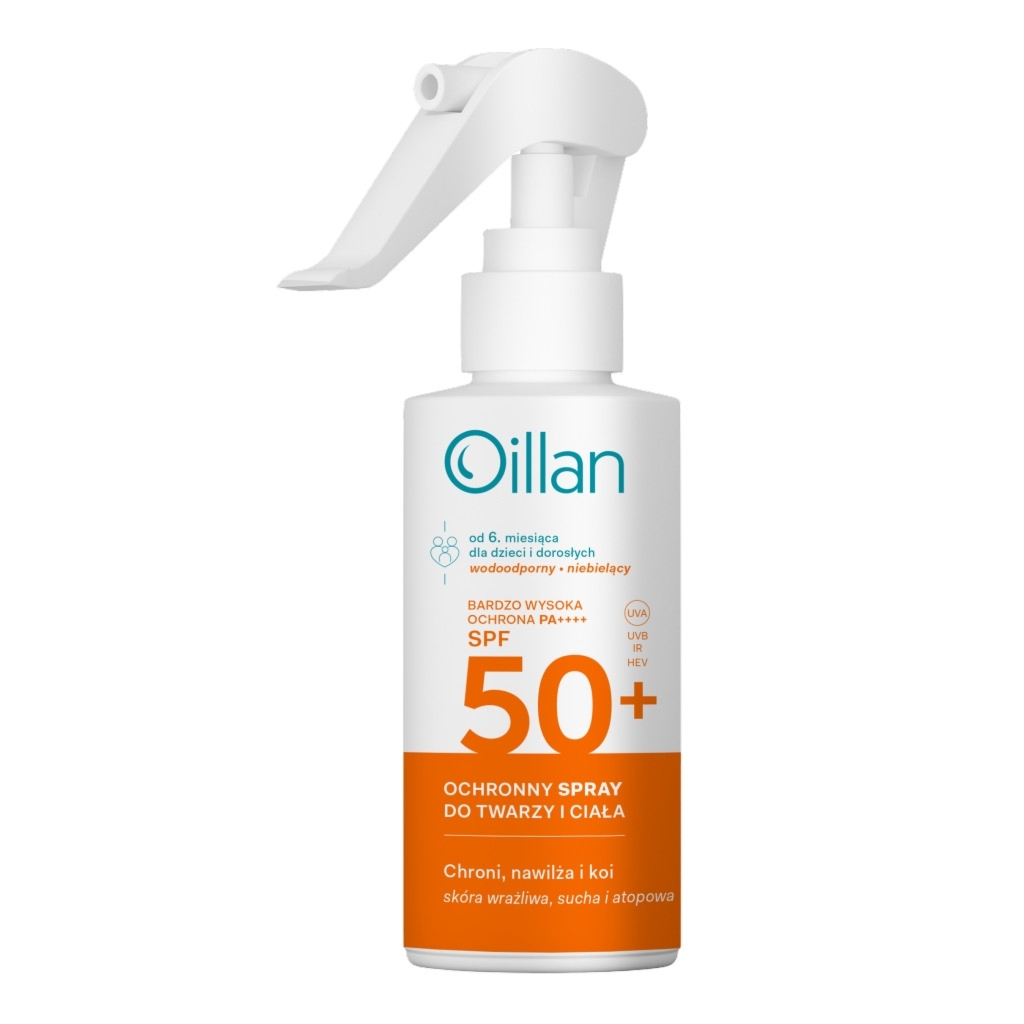 Oceanic OILLAN Ochronny spray przeciwsłoneczny do twarzy i ciała z filtrem SPF50+ do skóry wrażliwej