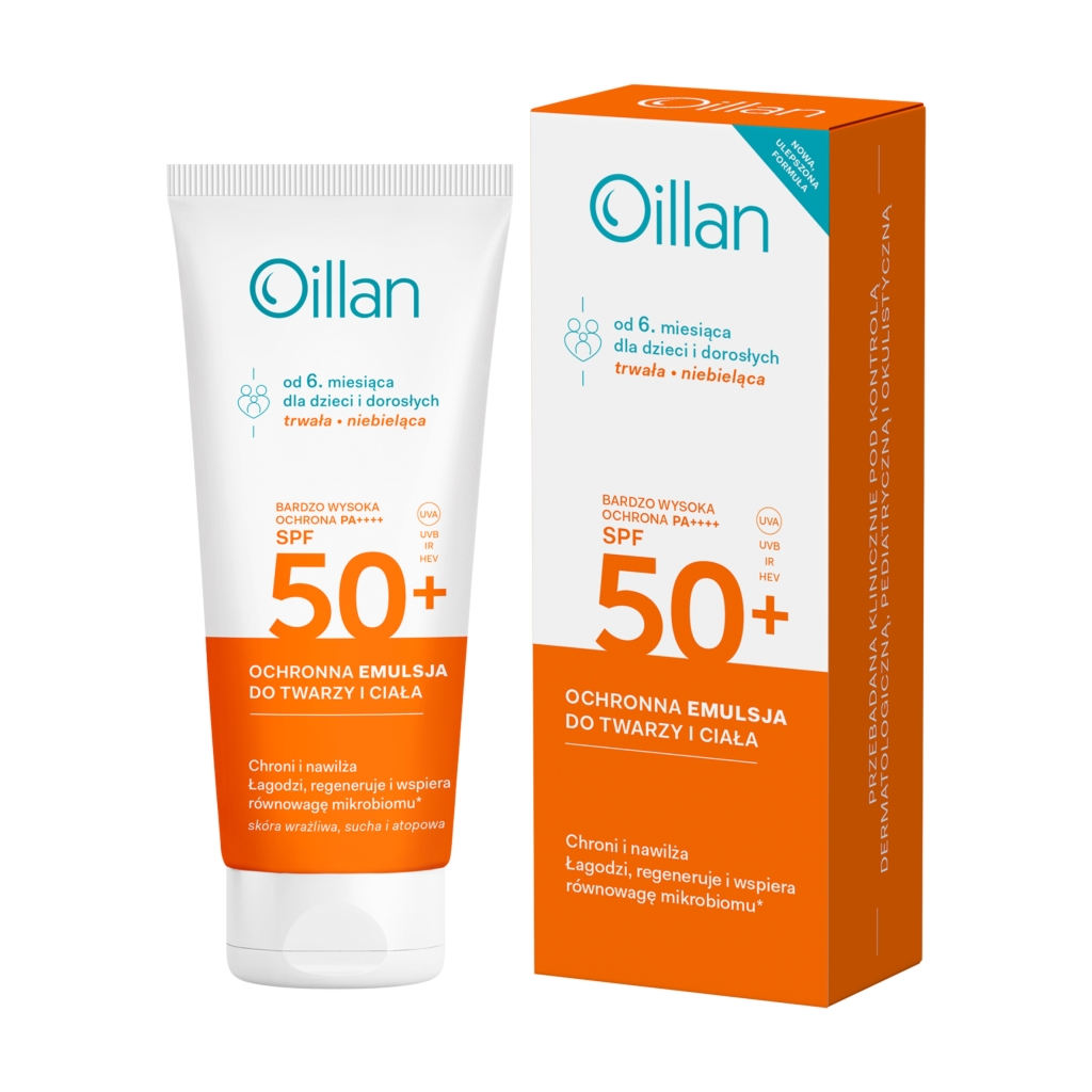 Oceanic OILLAN Ochronna emulsja przeciwsłoneczna do twarzy i ciała z filtrem SPF50+ do skóry wrażliwej