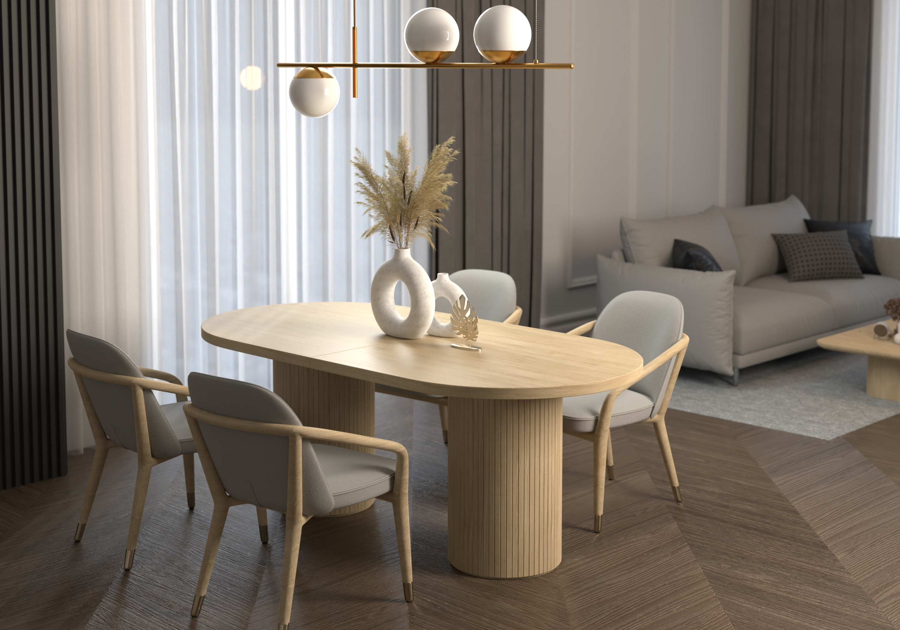 Stół drewniany "NEW YORK" - 240x100cm+2x40cm