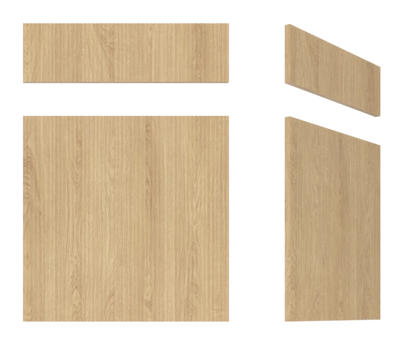 Front ryflowany F 519-F - Dąb surowy