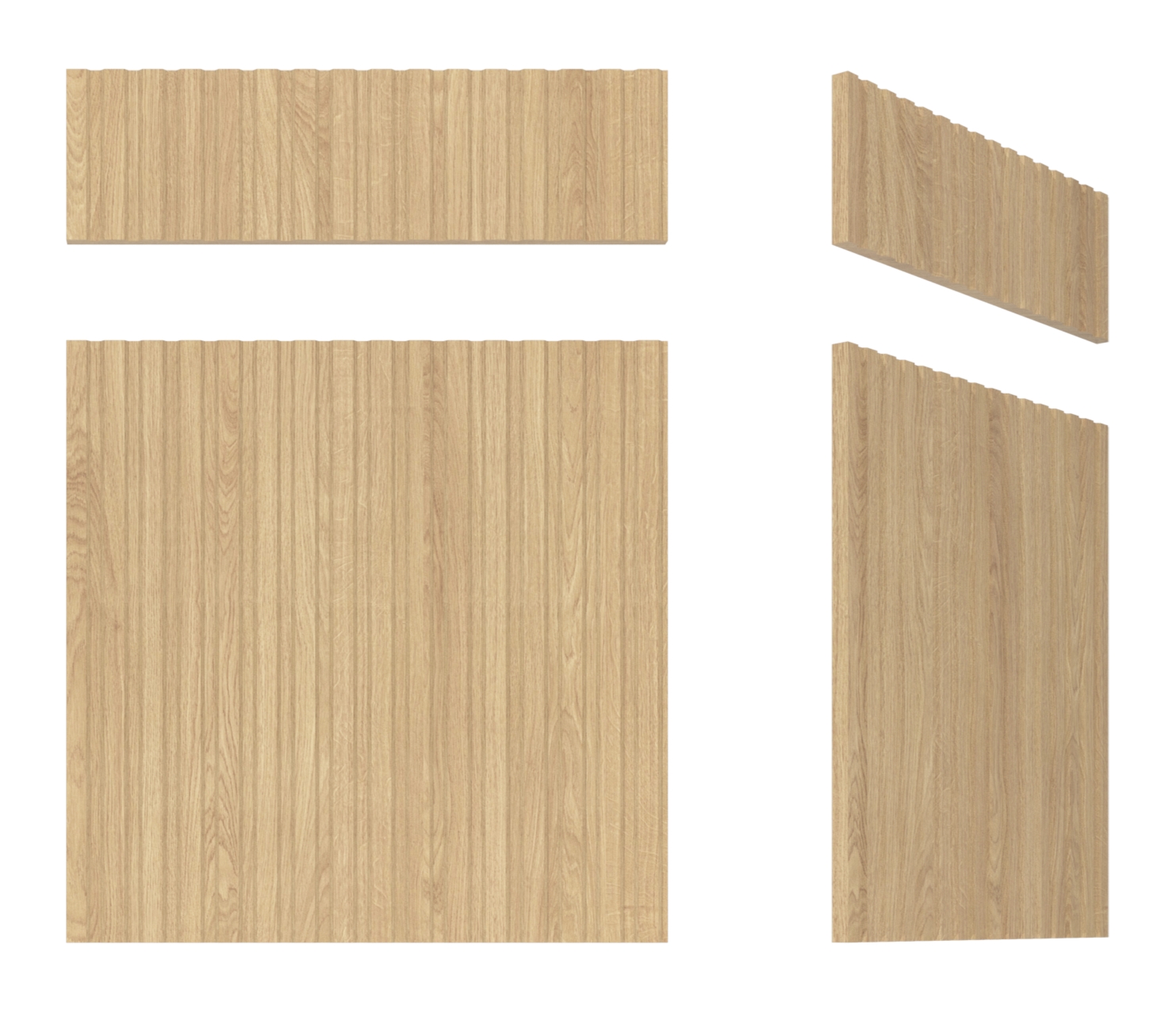 Front ryflowany F 514-F - Dąb surowy