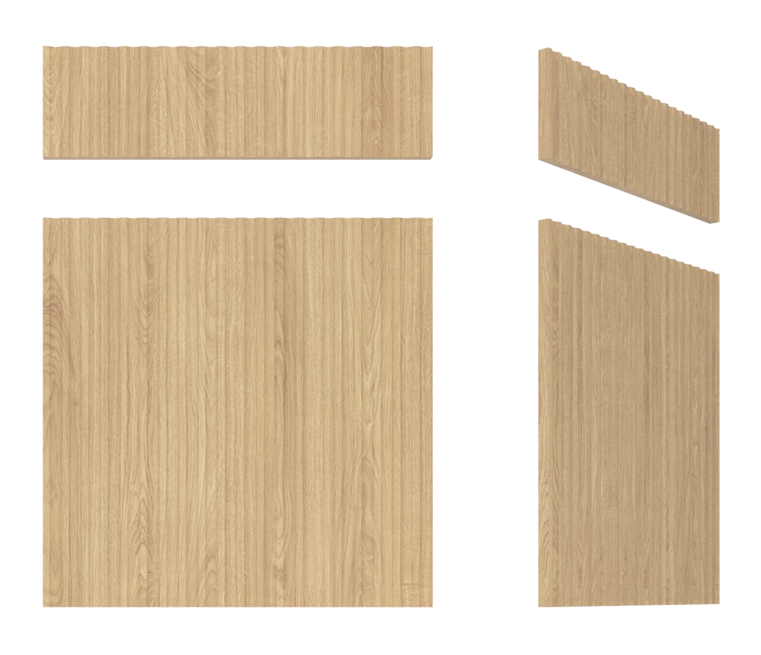 Front ryflowany F 512-F - Dąb surowy