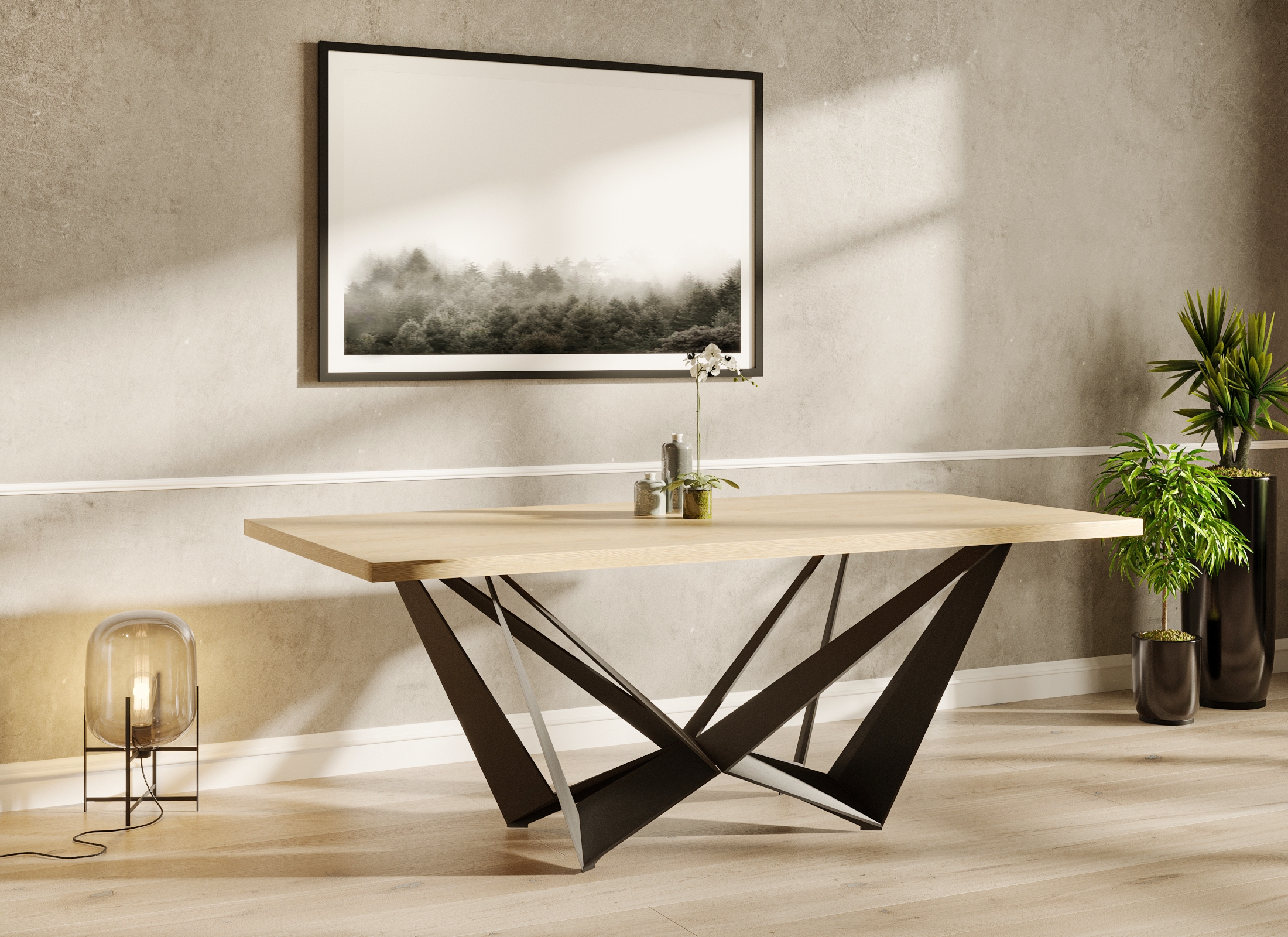 Stół metalowy "SKORPIO" - 180x90cm+2x40cm