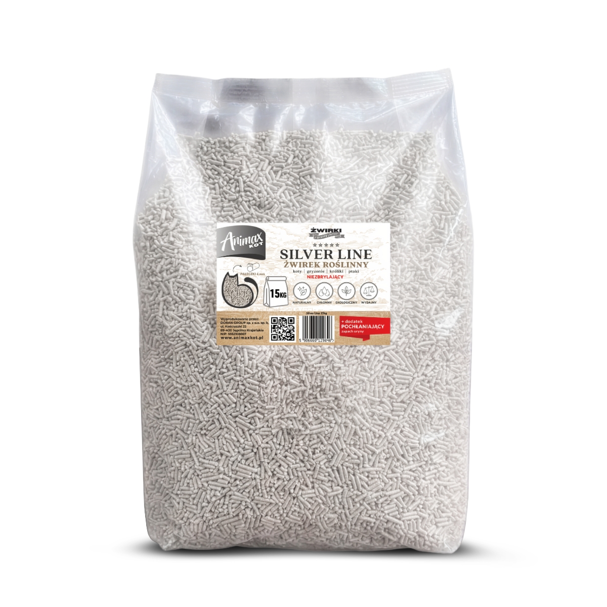 Silver line PELLET 6mm DLA KOTA KRÓLIKA ŚWINKI worek 15kg - 60l