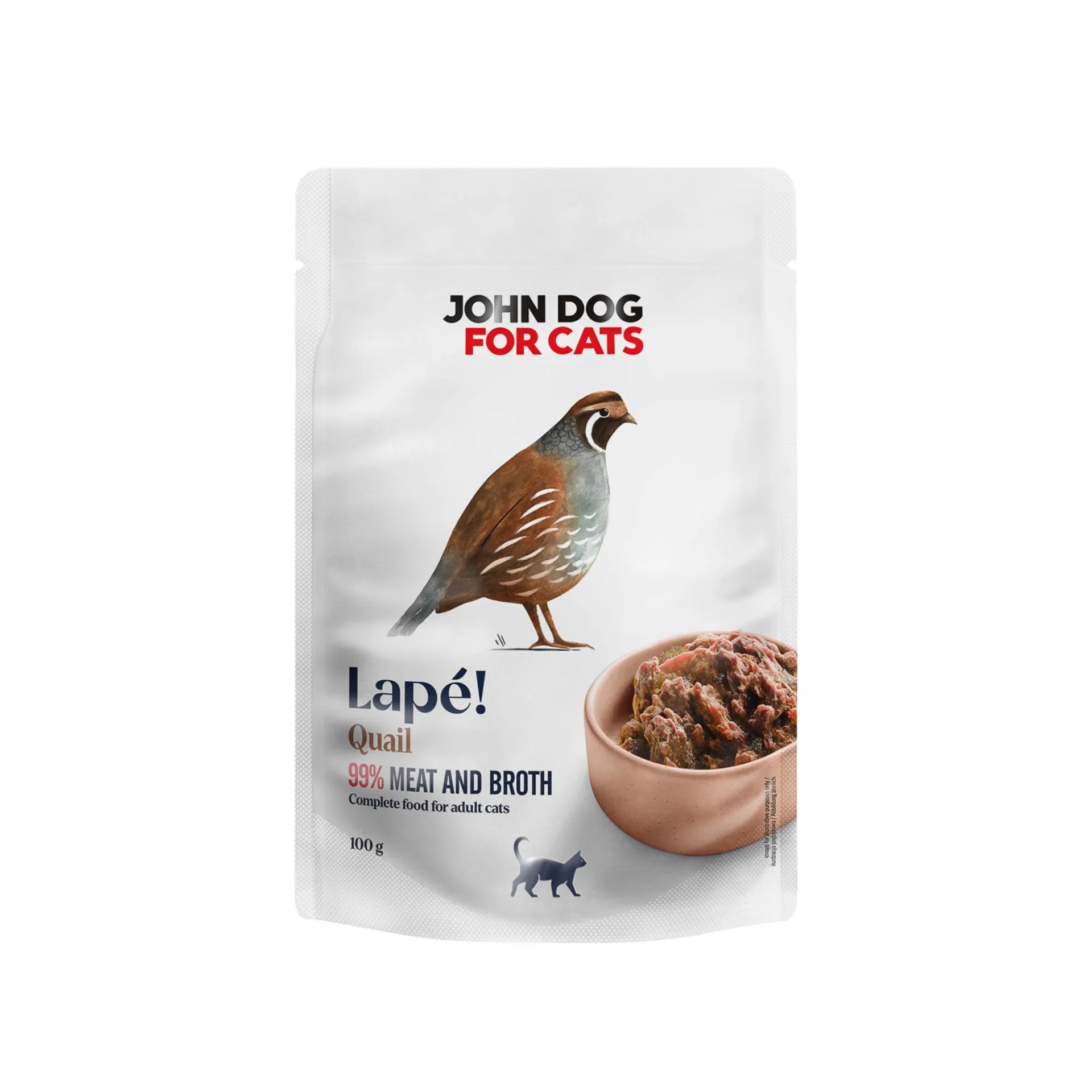 John Dog for Cats Lapé Monobiałkowa karma mokra dla kota Przepiórka 100 g