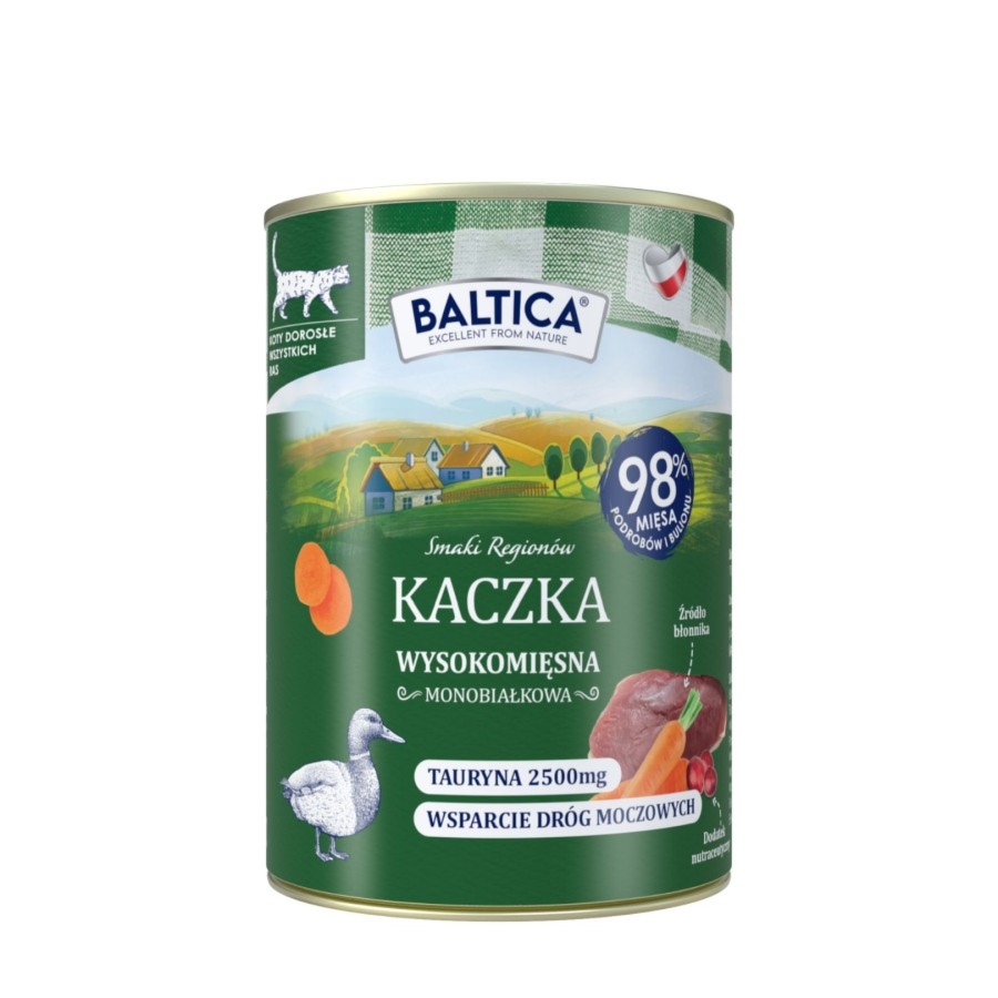 400g Karma mokra Bezzbożowa, monoproteinowa Kot dorosły Kaczka