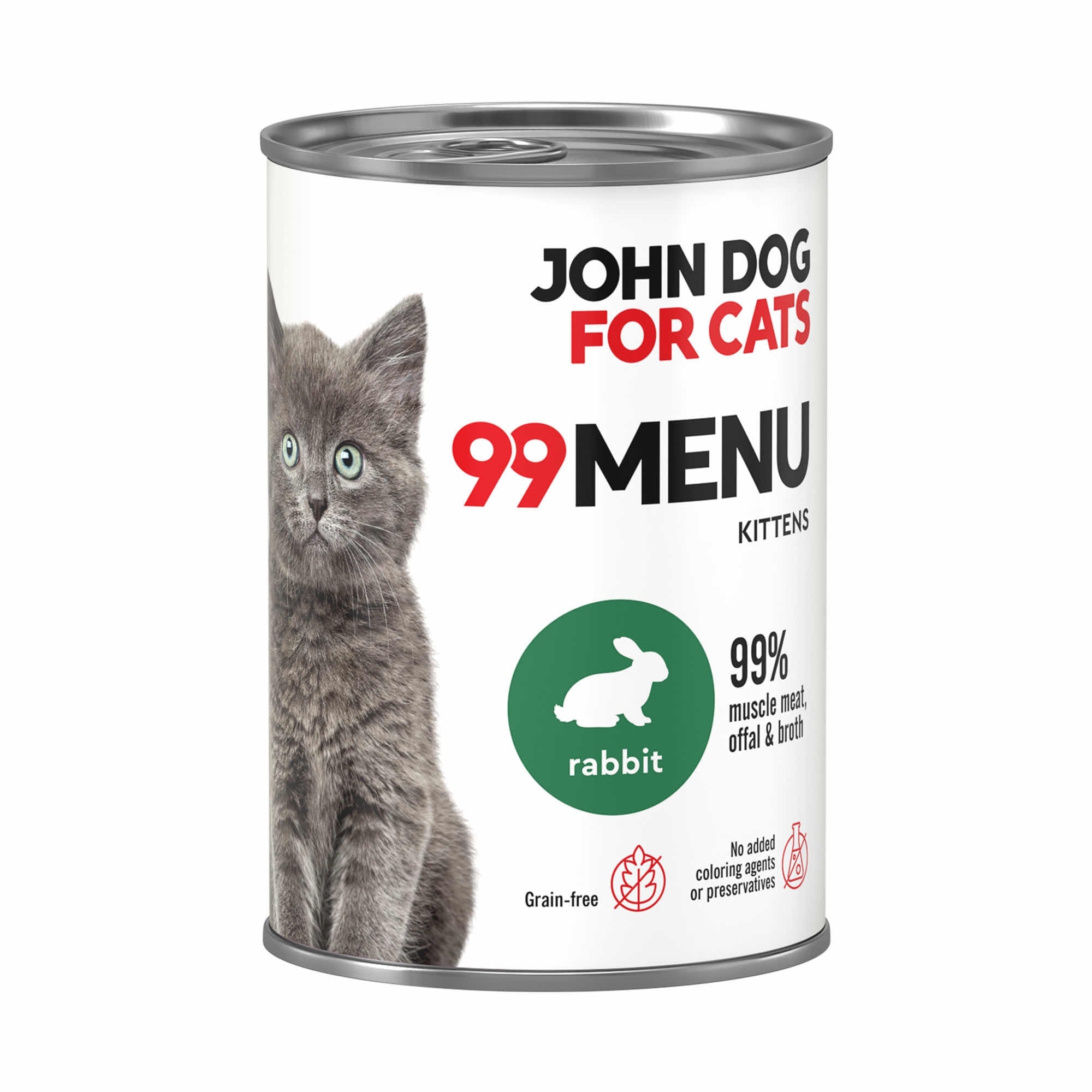 Karma mokra John Dog for dla kociąt Królik - 400g