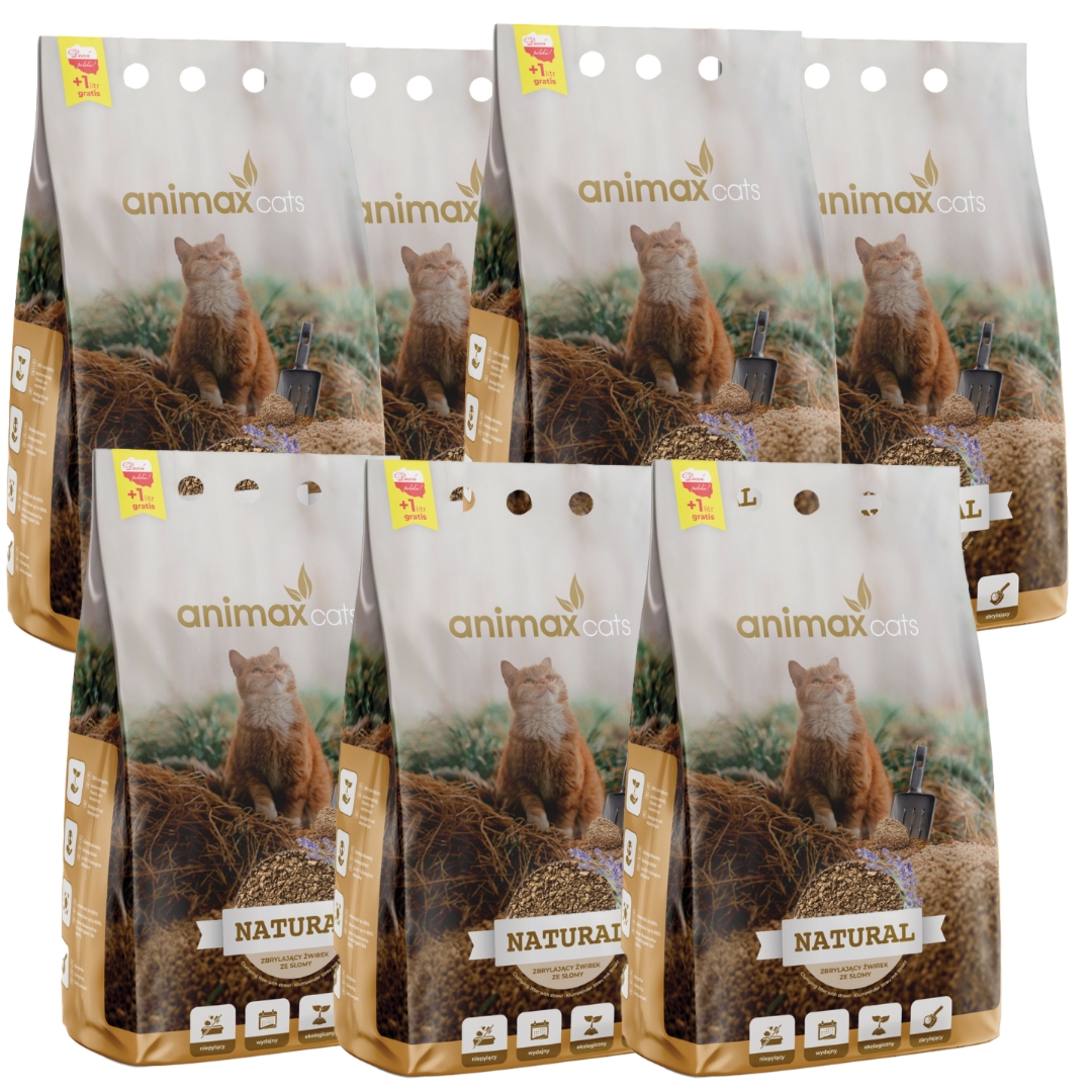 Animax Cats Kruszon zbrylający lawenda ze słomy. Mega pochłaniacz zapachów !!! - 56l