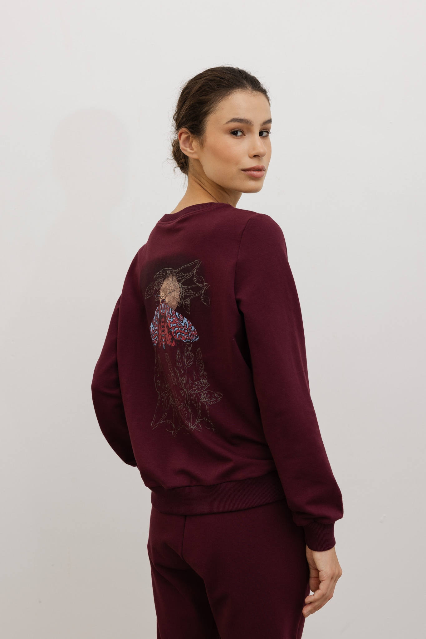 BLUZA LENA "NOCNY MOTYL" WINO M - Flawless