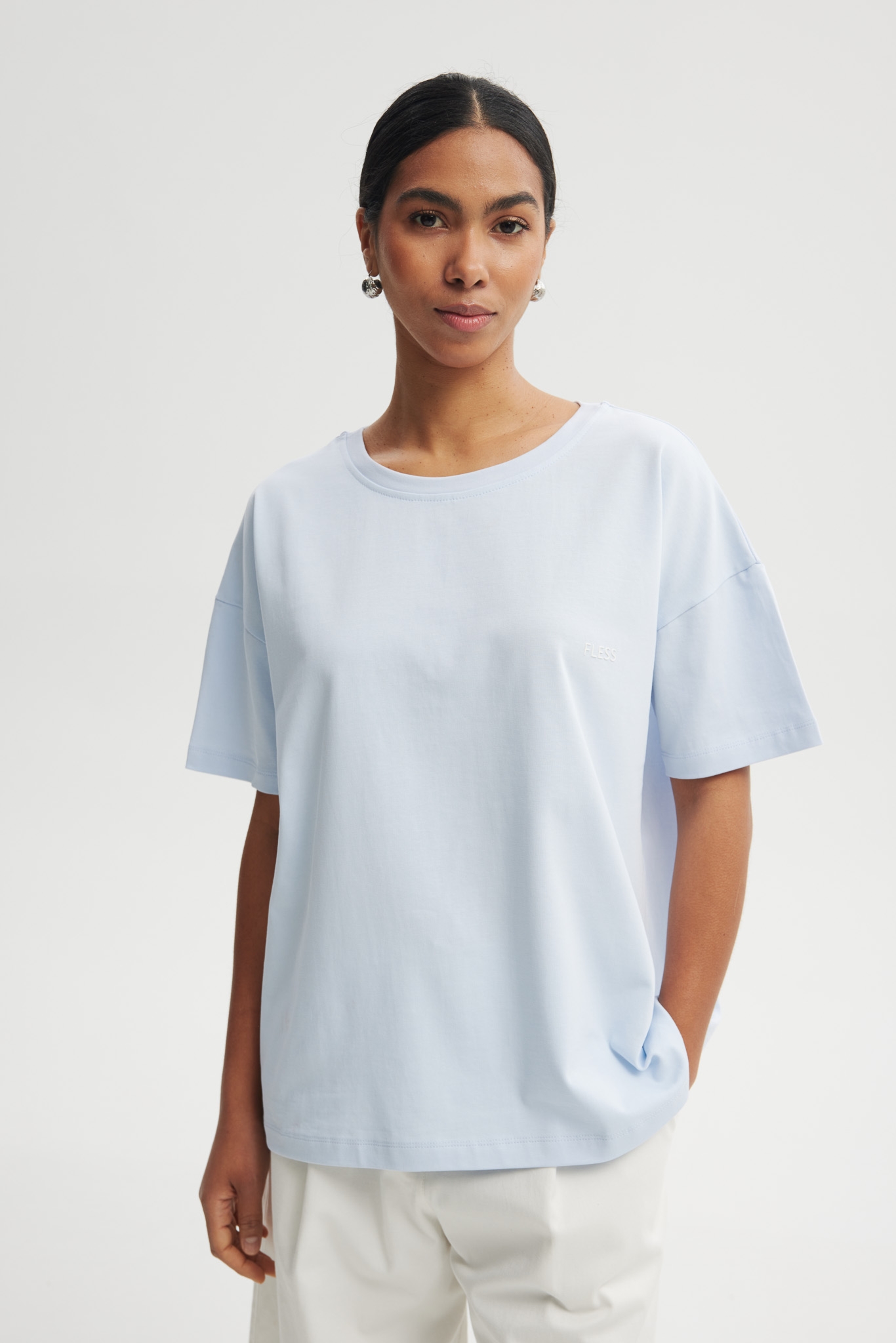 T-SHIRT ERICA "FLESS" BABY BLUE One size - Flawless