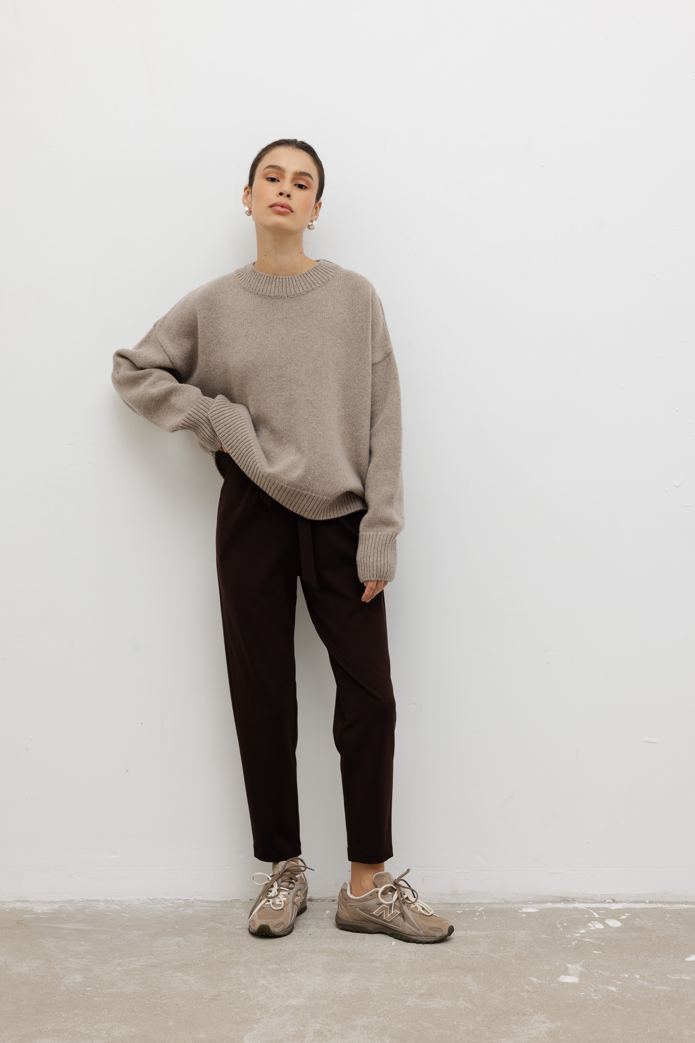 SPODNIE NORA CIEMNO BRĄZOWE S - Flawless