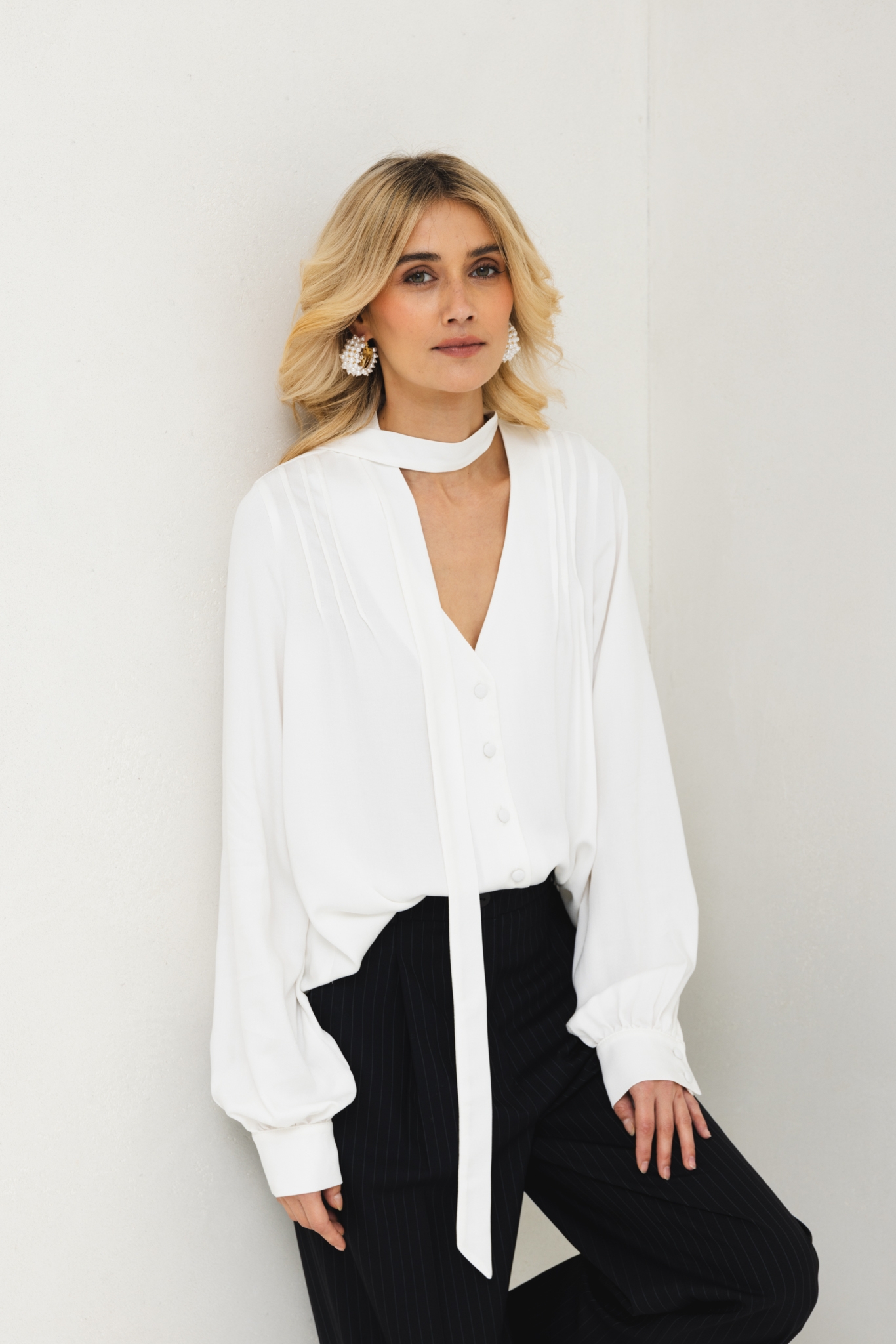 KOSZULA NATALIE BIAŁA S - Flawless