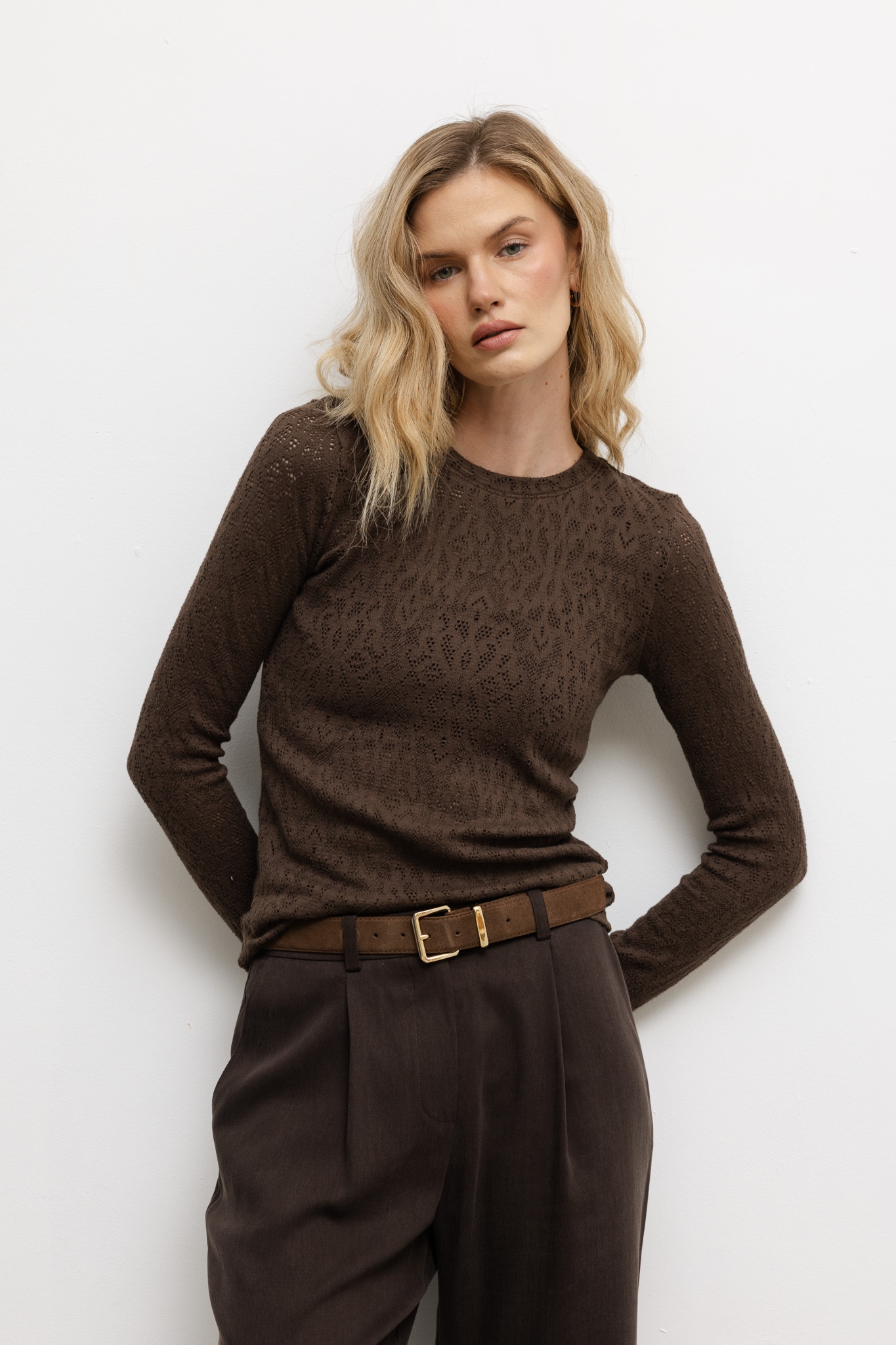 BLUZKA CORRINE CZEKOLADOWA XL - Flawless