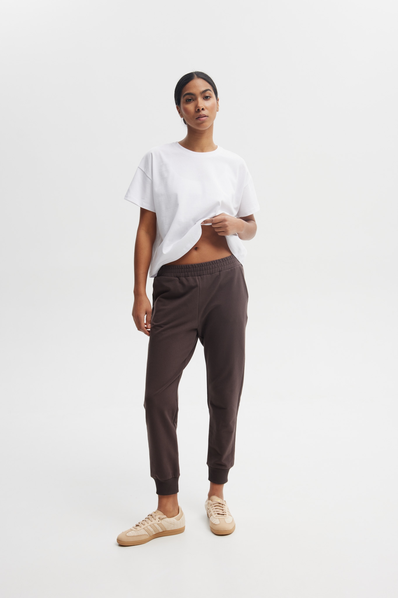 SPODNIE LENA CZEKOLADOWE XS - Flawless