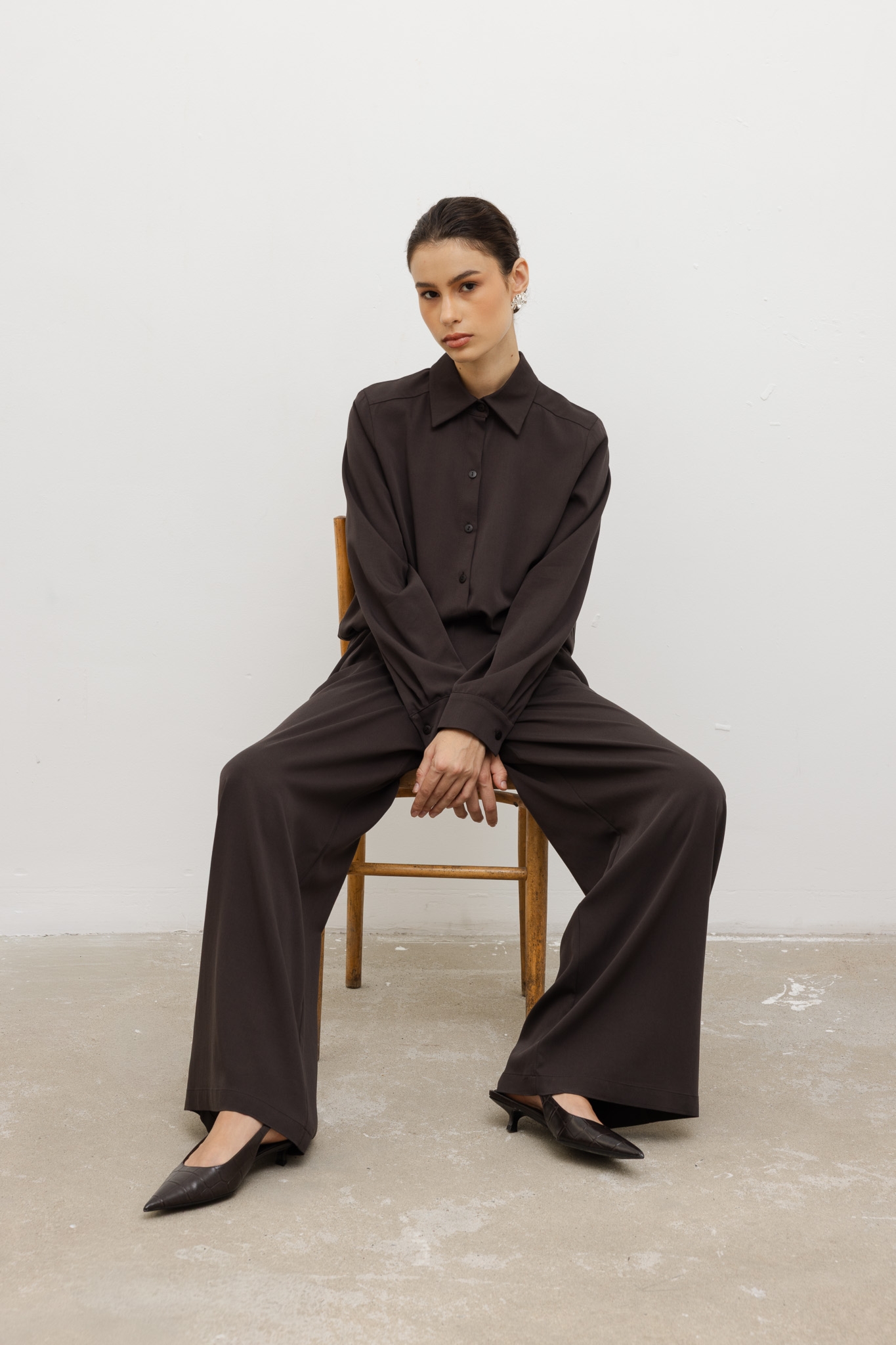 SPODNIE MONICA CZEKOLADOWE XS - Flawless