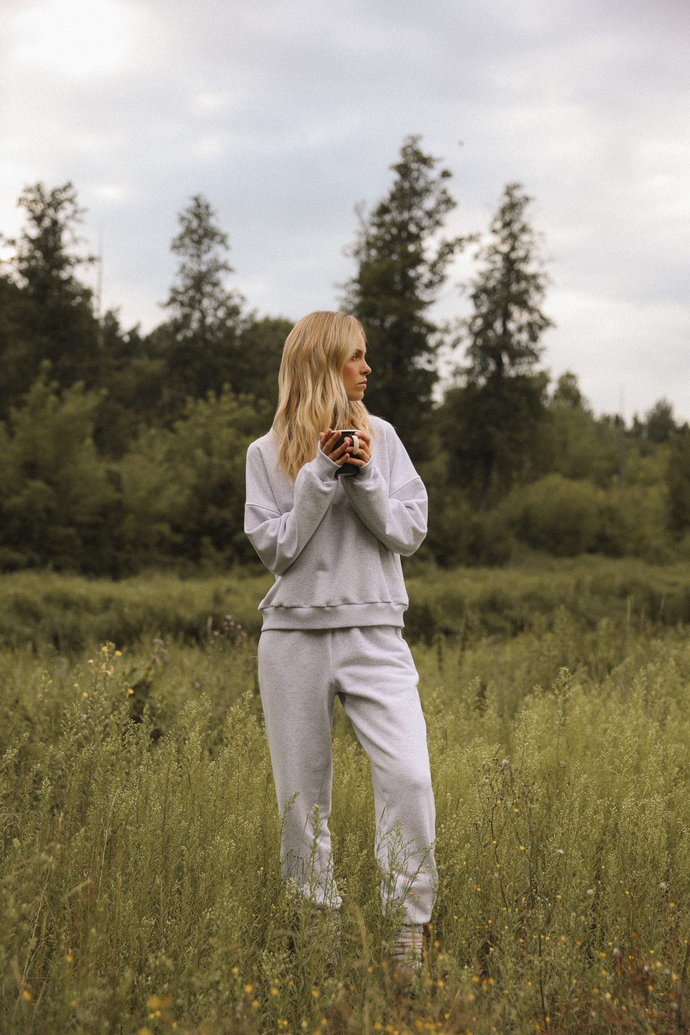 SPODNIE LOLA JASNO SZARY MELANŻ M - Flawless