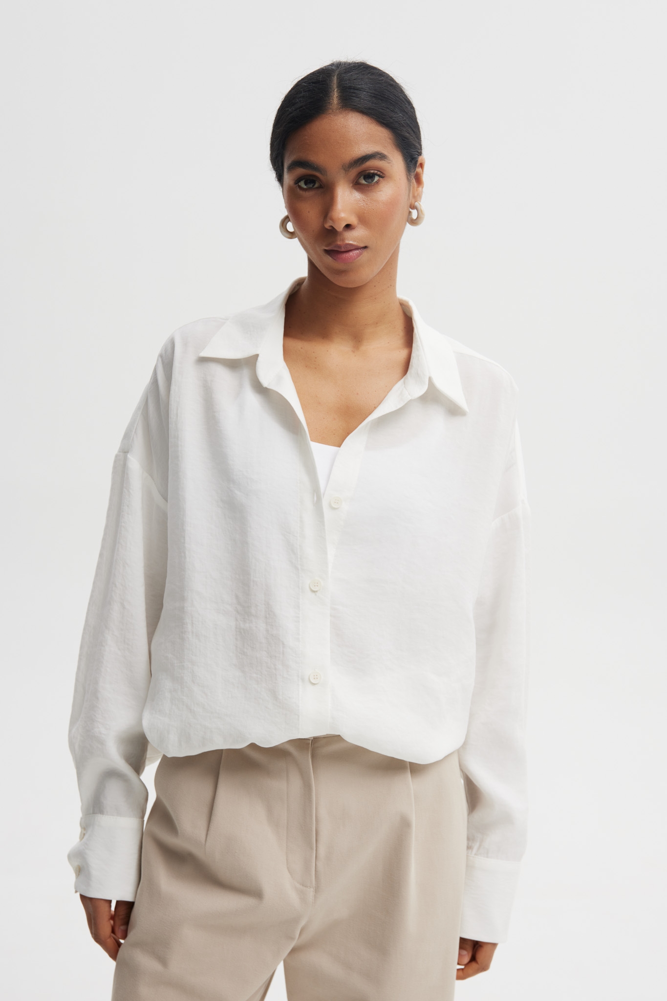 KOSZULA LINDA ECRU S - Flawless