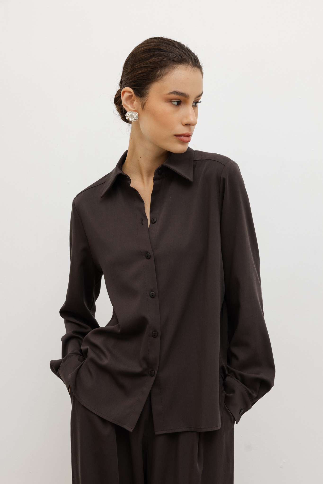 KOSZULA MONICA CZEKOLADOWA S - Flawless