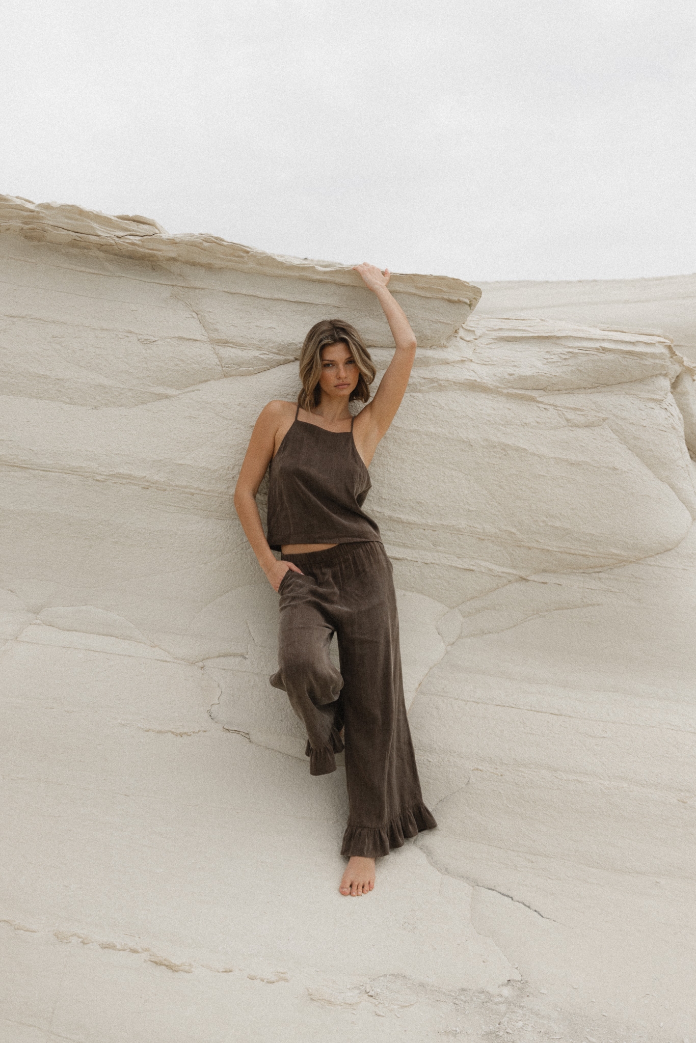 SPODNIE PENELOPE CZEKOLADOWE S - Flawless