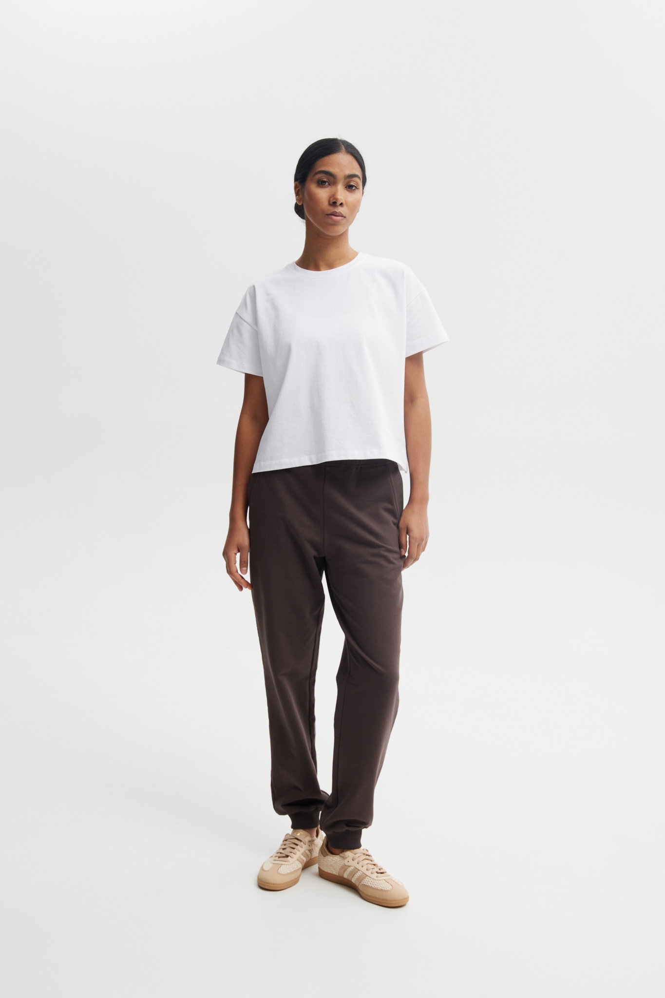 SPODNIE JOGGERS CZEKOLADOWE S - Flawless